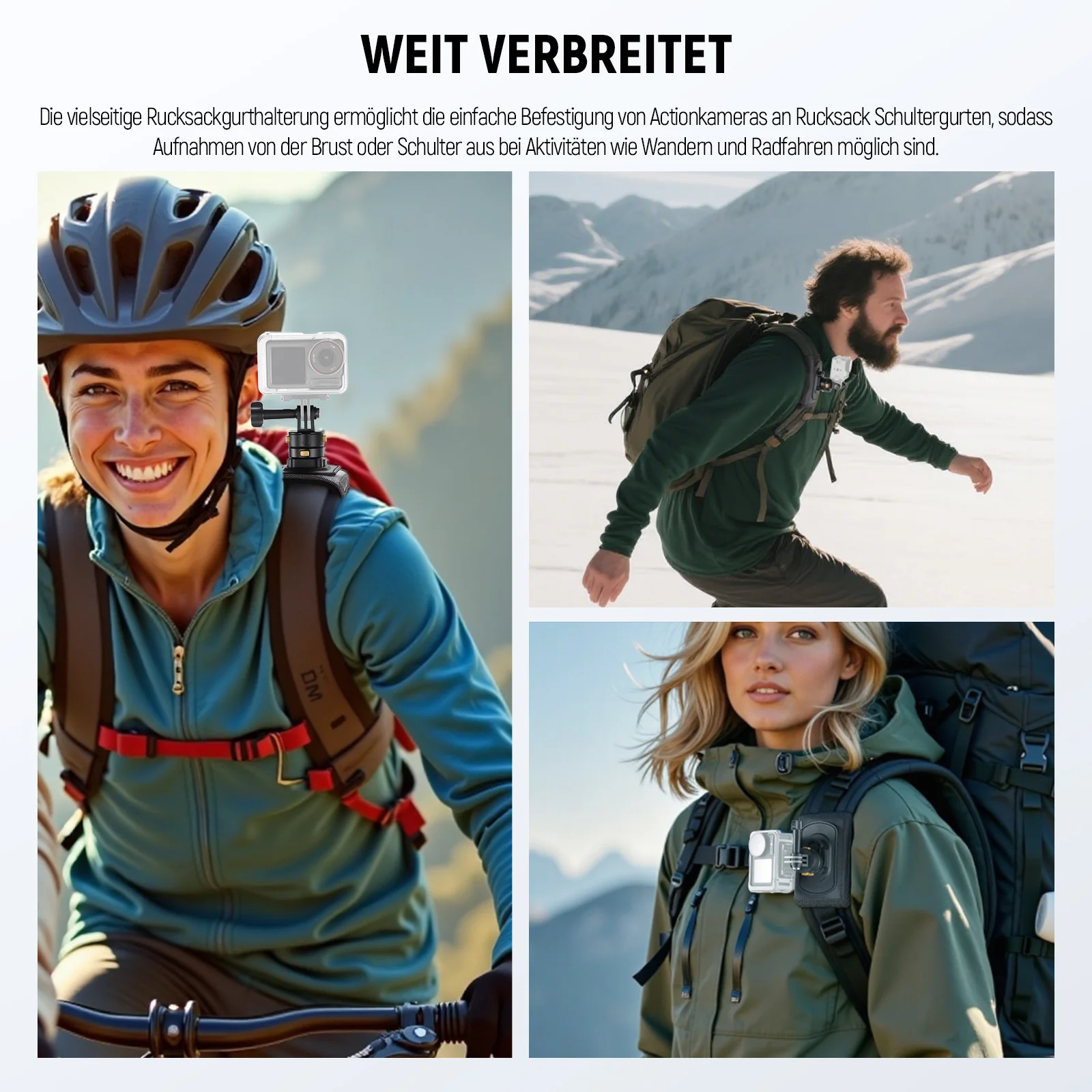 NEEWER GP-63 Rucksack Schulter Brustgurt Halterung für Actionkamera - Image 6