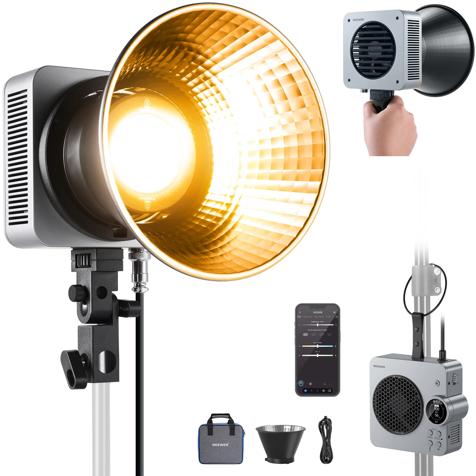 NEEWER HS200B 280W Tragbares LED-Videoleuchte