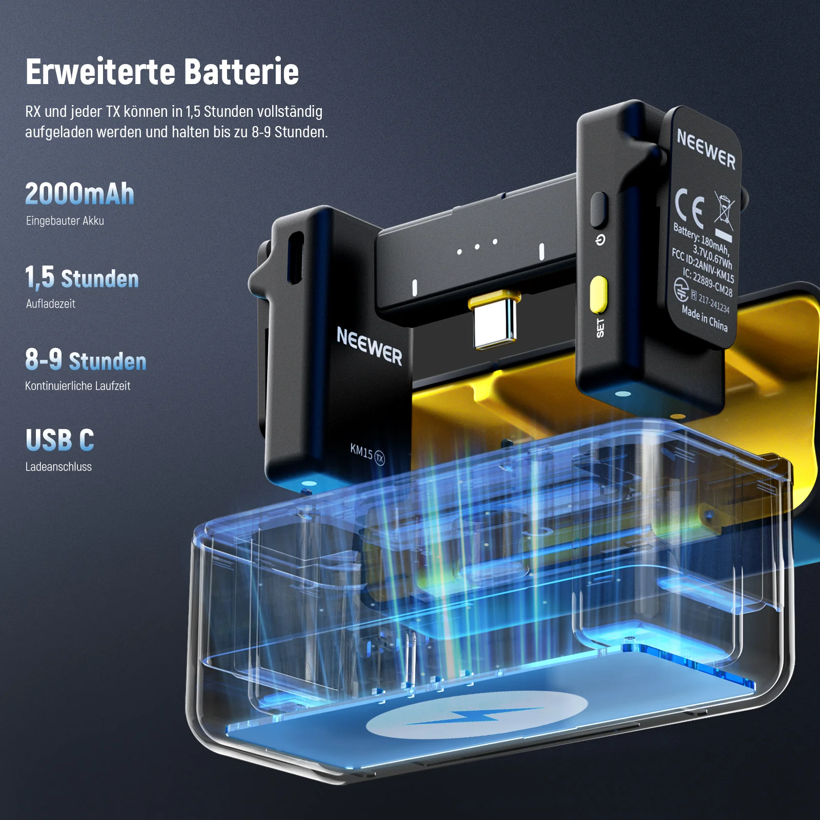 NEEWER KM15 USB C Drahtloses Lavalier Mikrofon Set - Image 7