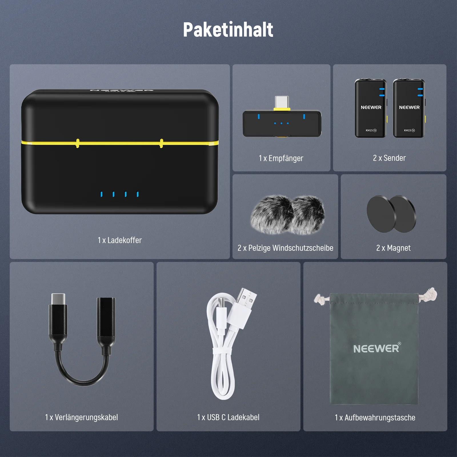 NEEWER KM15 USB C Drahtloses Lavalier Mikrofon Set - Image 9