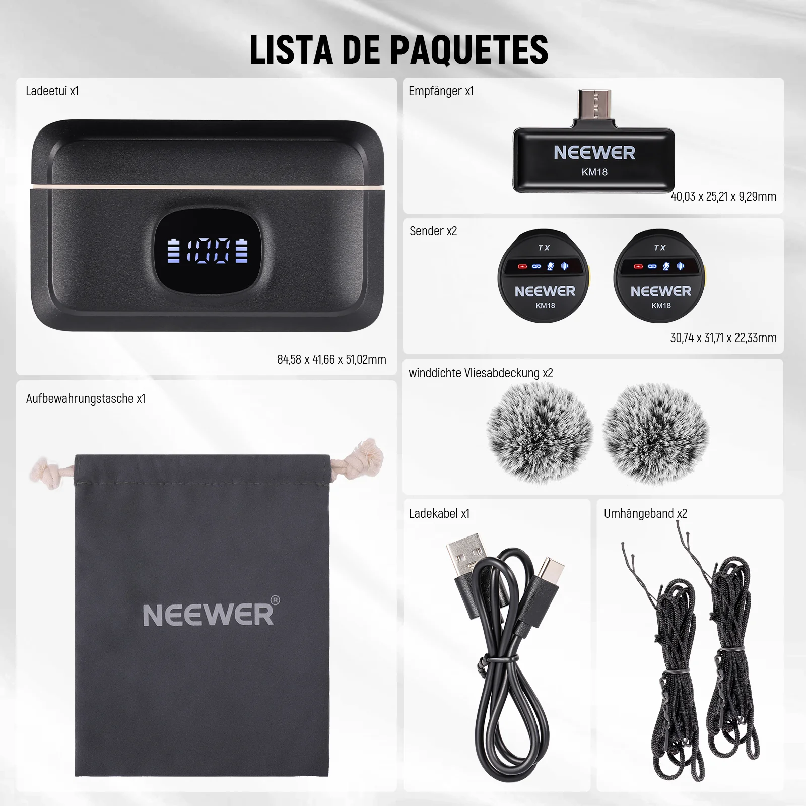 NEEWER KM18 Kabelloses Lavalier Mikrofon Set - Image 3