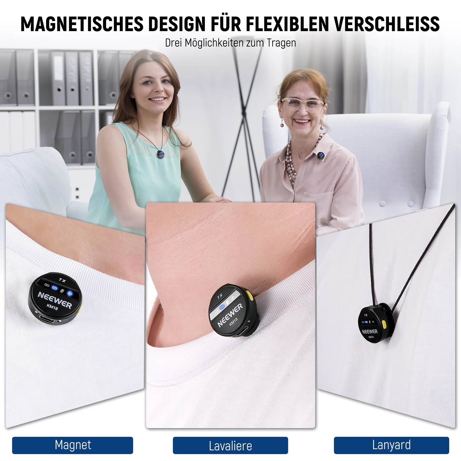 NEEWER KM18 Kabelloses Lavalier Mikrofon Set - Image 6