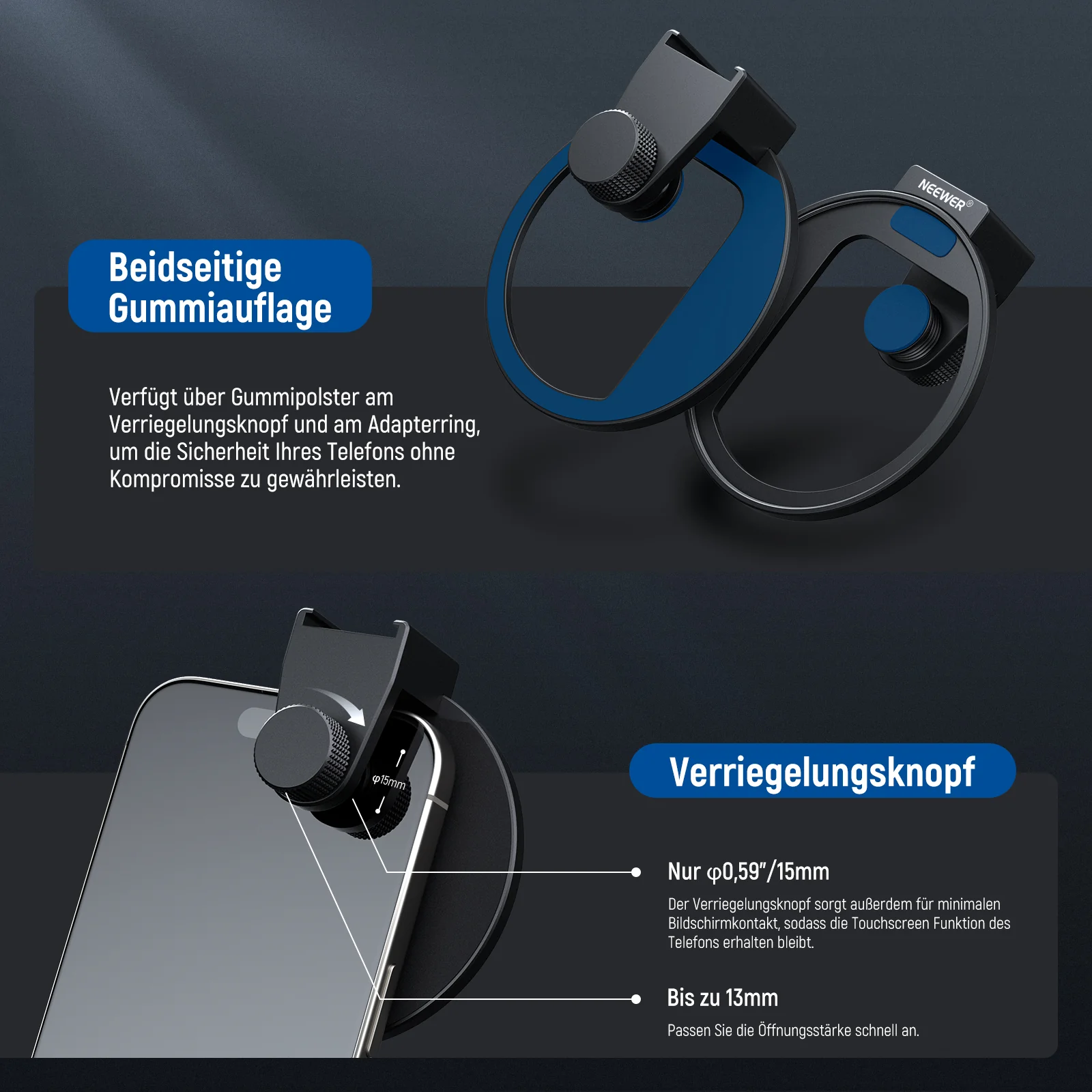 NEEWER LA006 Verbesserte 67mm Handy Filter Halterung Adapter - Image 4