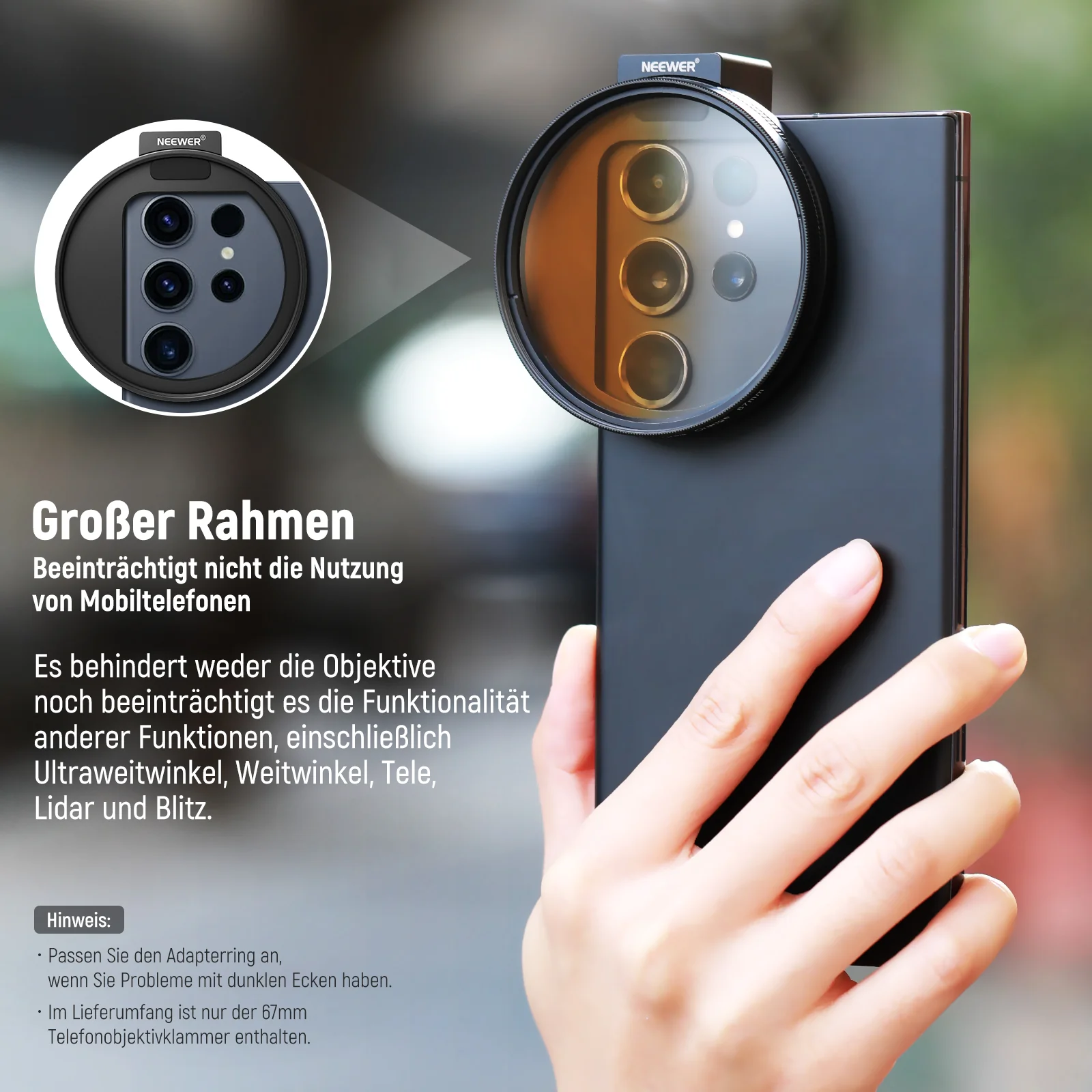 NEEWER LA006 Verbesserte 67mm Handy Filter Halterung Adapter - Image 6