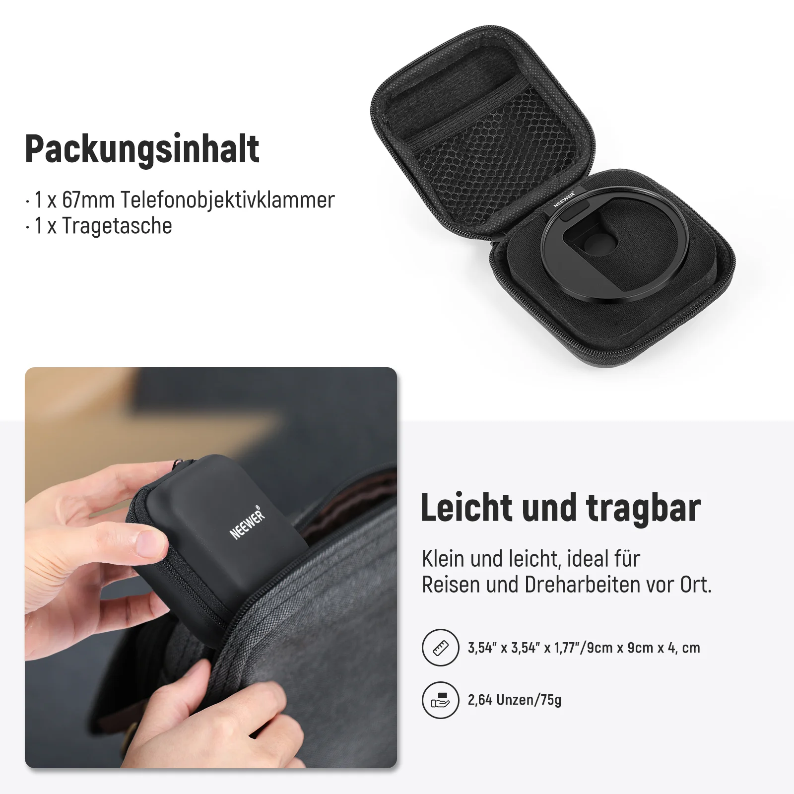 NEEWER LA006 Verbesserte 67mm Handy Filter Halterung Adapter - Image 7