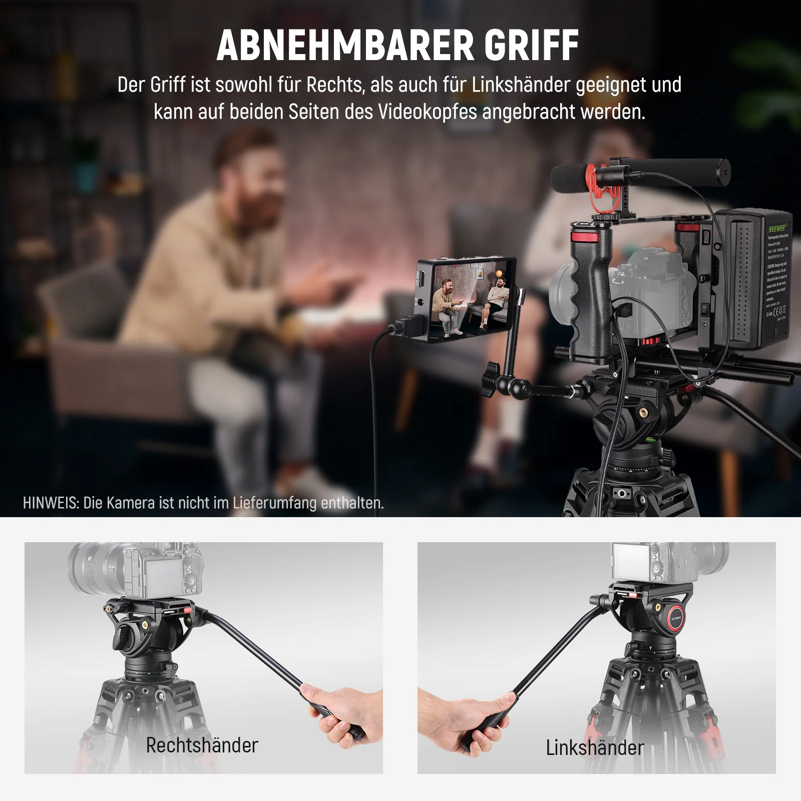 NEEWER LL27 76“ 192cm Profi Aluminium Videostativ mit einstellbarer Fluiddämpfung - Image 7