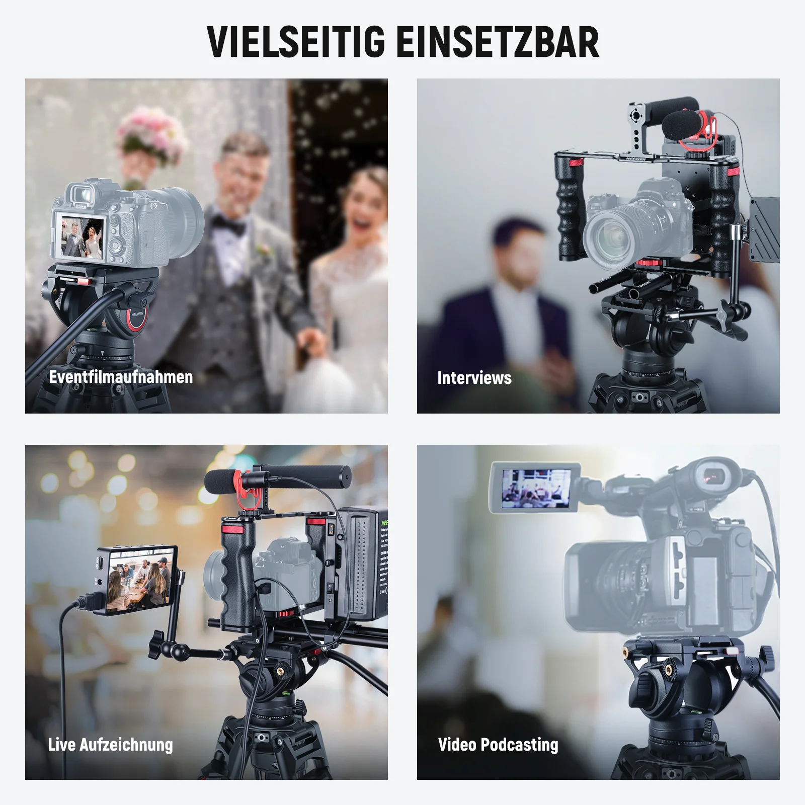NEEWER LL27 76“ 192cm Profi Aluminium Videostativ mit einstellbarer Fluiddämpfung - Image 8