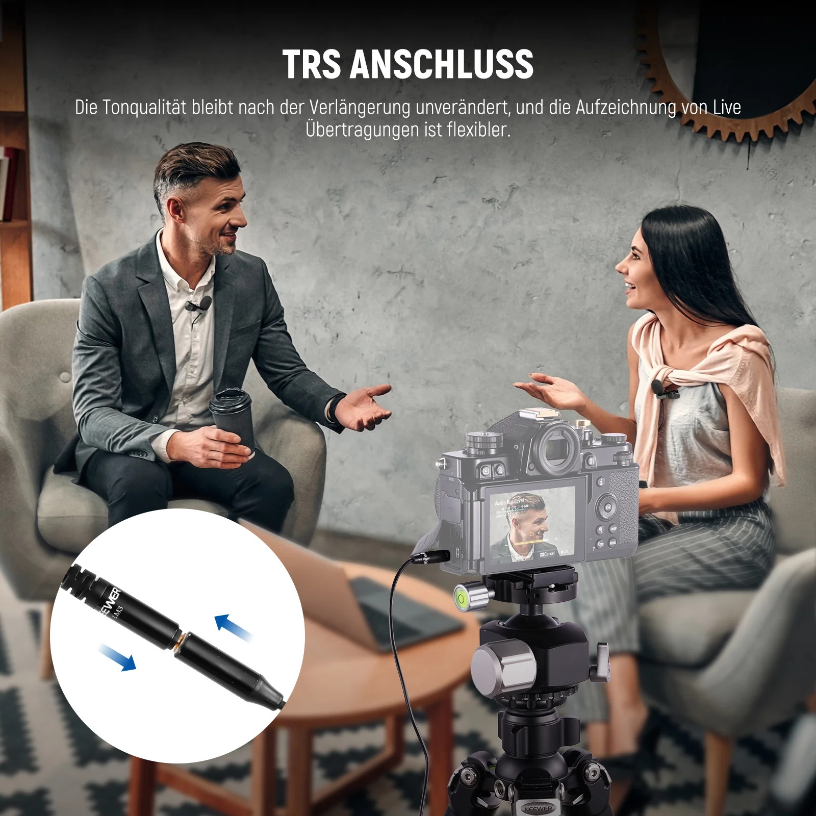NEEWER LM3 Doppelkopf 3,5mm TRS Ansteckmikrofon mit 4m Verlängerungskabel - Image 8
