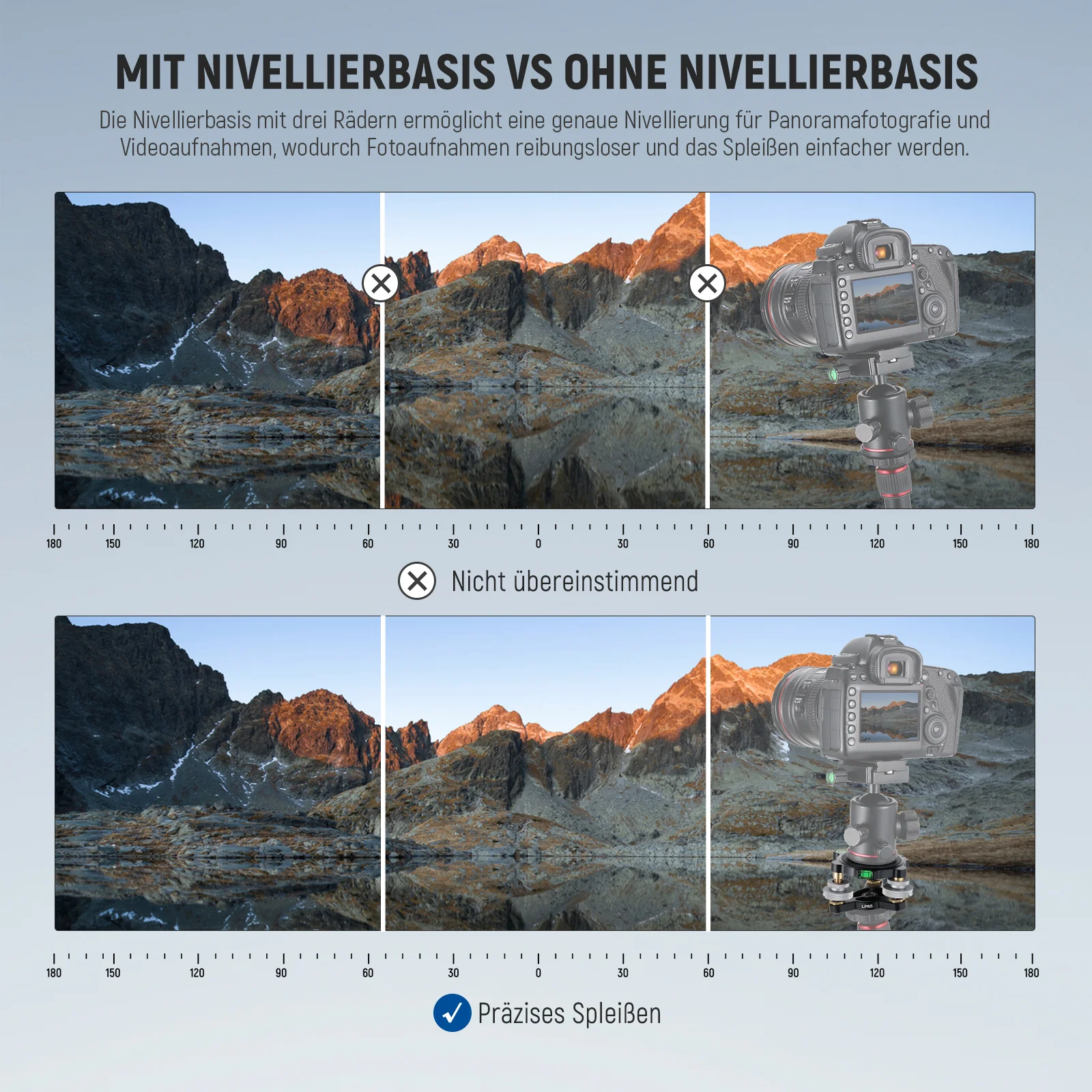 NEEWER LP65 Kamera Stativkopf Nivelliersockel - Image 3