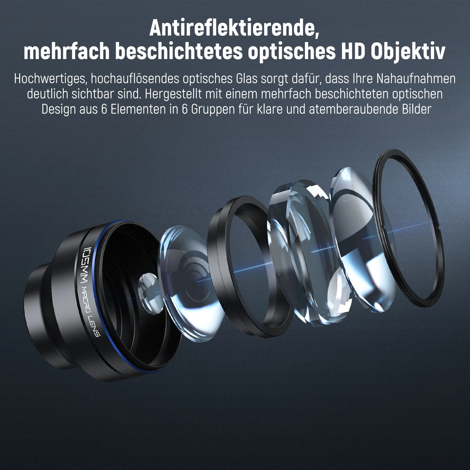 NEEWER LS-26 PRO 105mm Makro Objektiv mit 17mm Gewinde-Handyobjektivclip & 67mm Filteradapter - Image 5