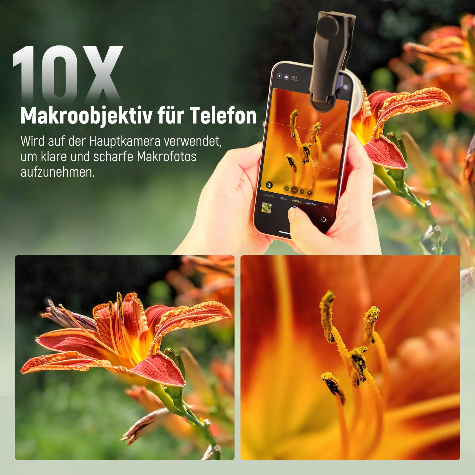 NEEWER LS-28 PRO 10X Makro Objektiv mit 17mm Gewinde-Handyobjektivclip & Diffusor - Image 3