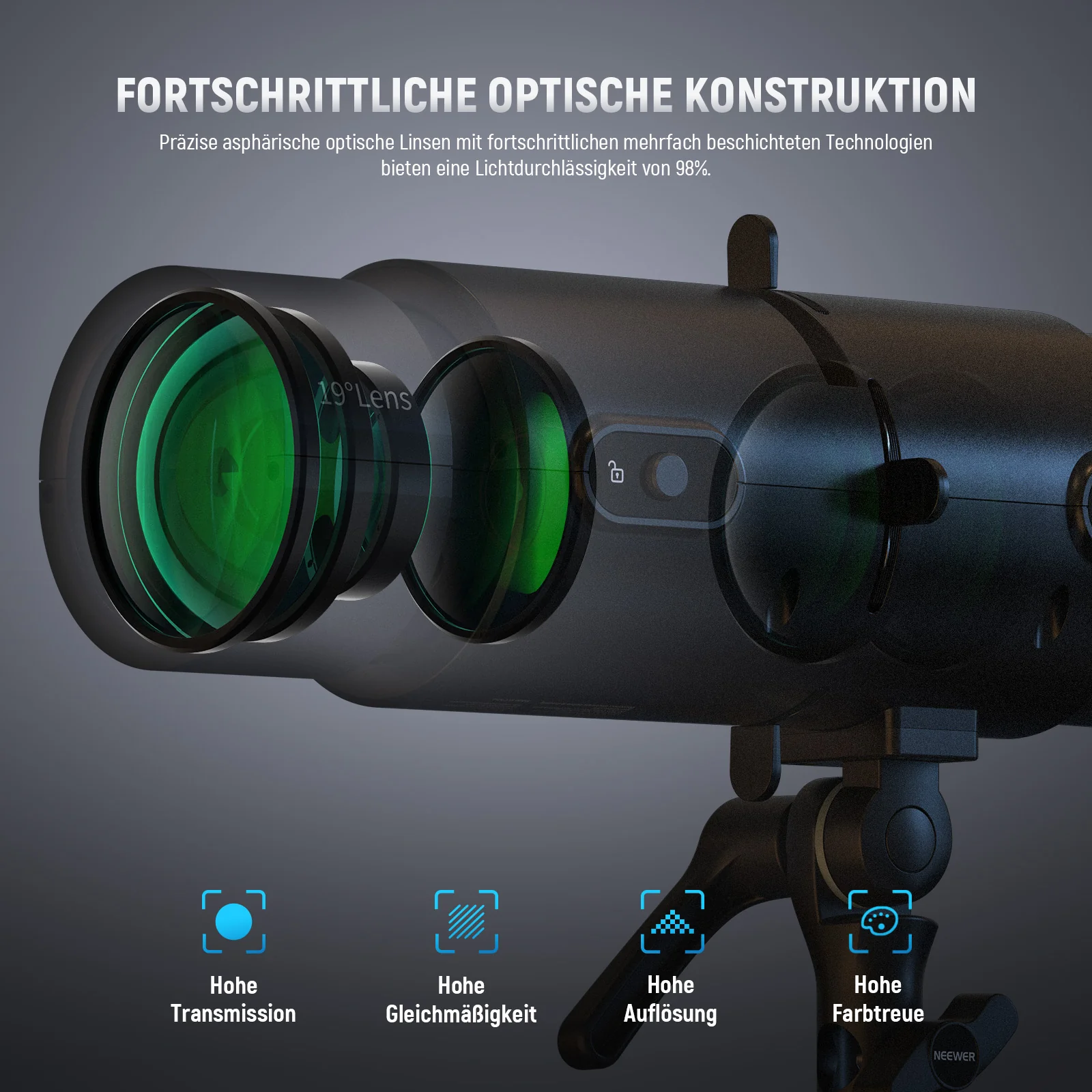 NEEWER LS-300 19° Spotlight Optischer Snoot für 300W Bowens Mount LED Videoleuchten - Image 4