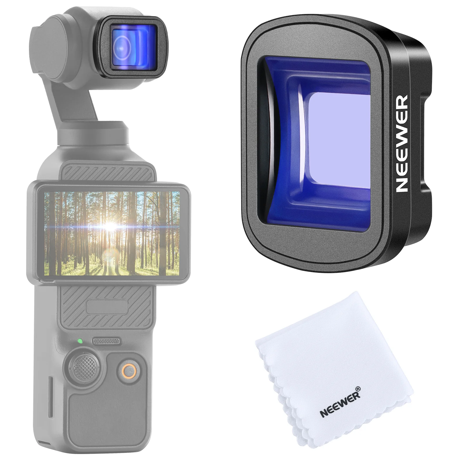 NEEWER LS-44 Pro 1.2X Blaues Anamorphot-Objektiv für DJI Osmo Pocket 3 / Pocket 4 & Xtra Muse