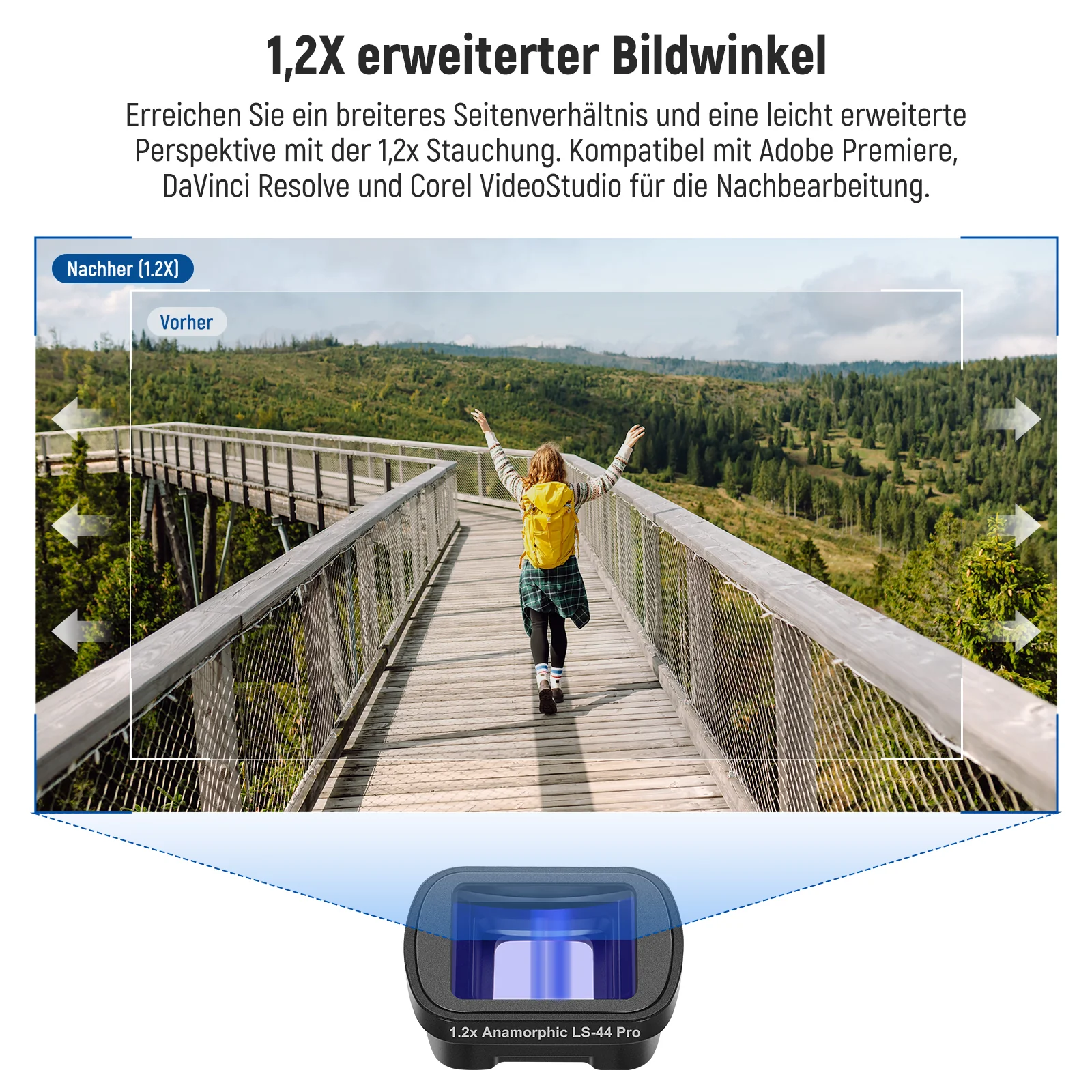 NEEWER LS-44 Pro 1.2X Blaues Anamorphot-Objektiv für DJI Osmo Pocket 3 / Pocket 4 & Xtra Muse - Image 3