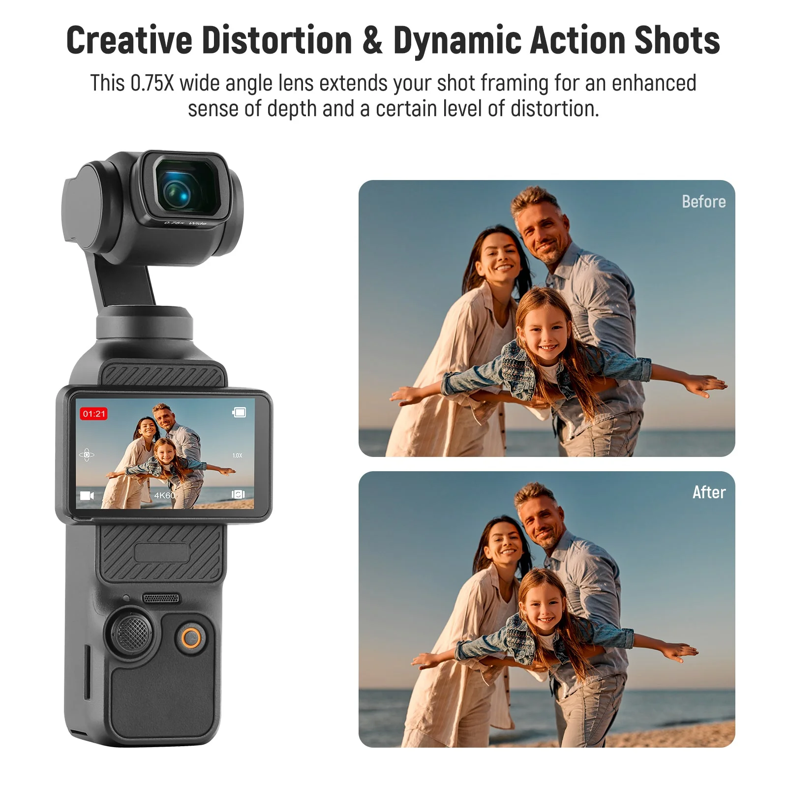 NEEWER LS-45 0,75X Weitwinkelobjektiv Lens Für DJI OSMO Pocket 3 / Pocket 4 - Image 4