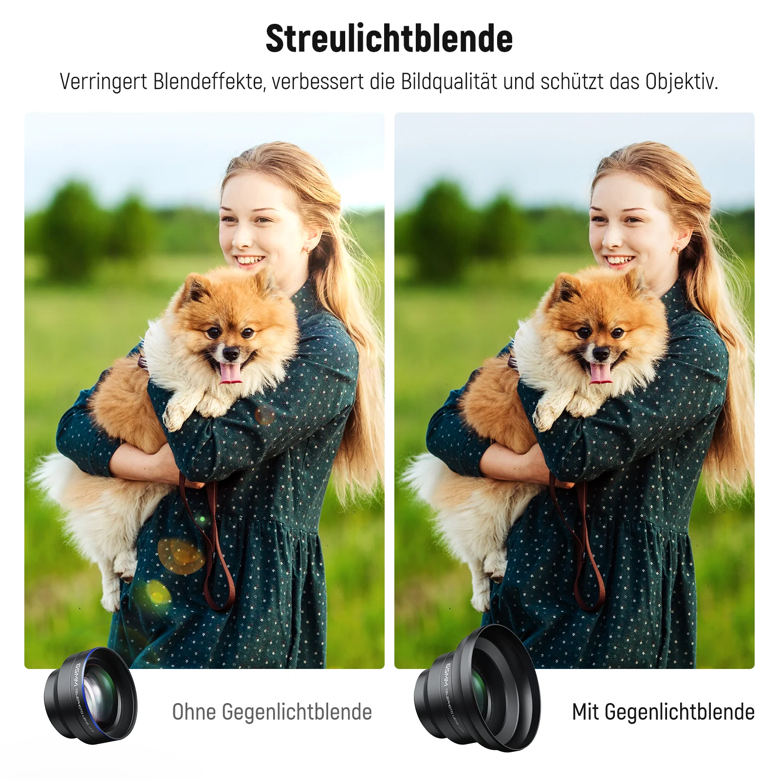NEEWER LS-66 65mm HD Teleobjektiv mit 17mm Gewinde Linsenrückplatte & Handy Käfig - Image 3