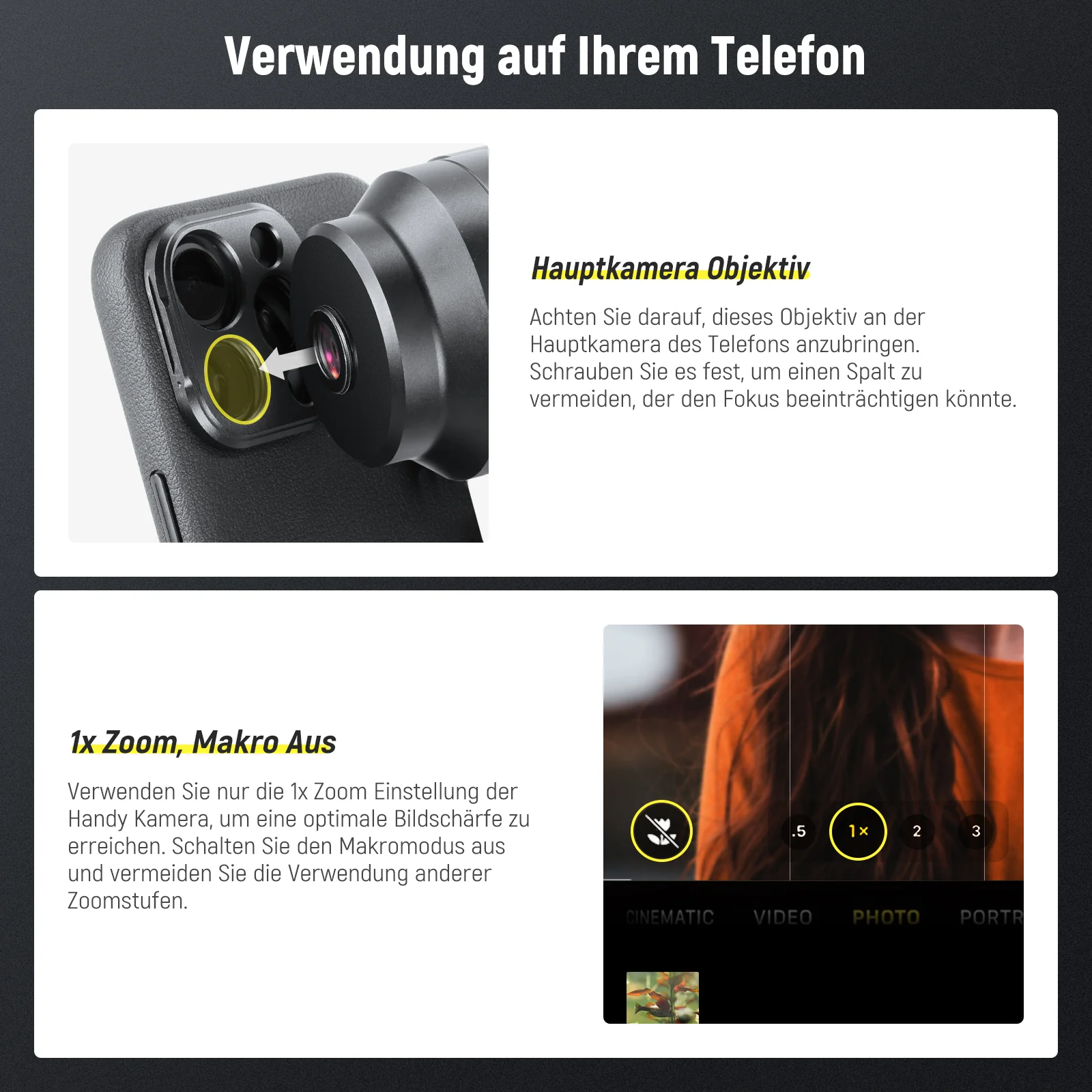 NEEWER LS-66 65mm HD Teleobjektiv mit 17mm Gewinde Linsenrückplatte & Handy Käfig - Image 4