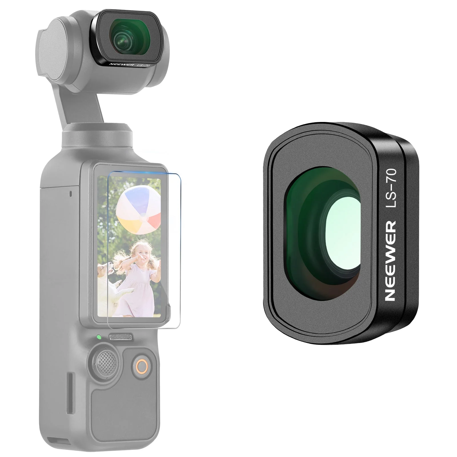 NEEWER LS-70 112° FOV 0.72X Weitwinkelobjektiv für DJI Osmo Pocket 3/Pocket 4 & Xtra Muse