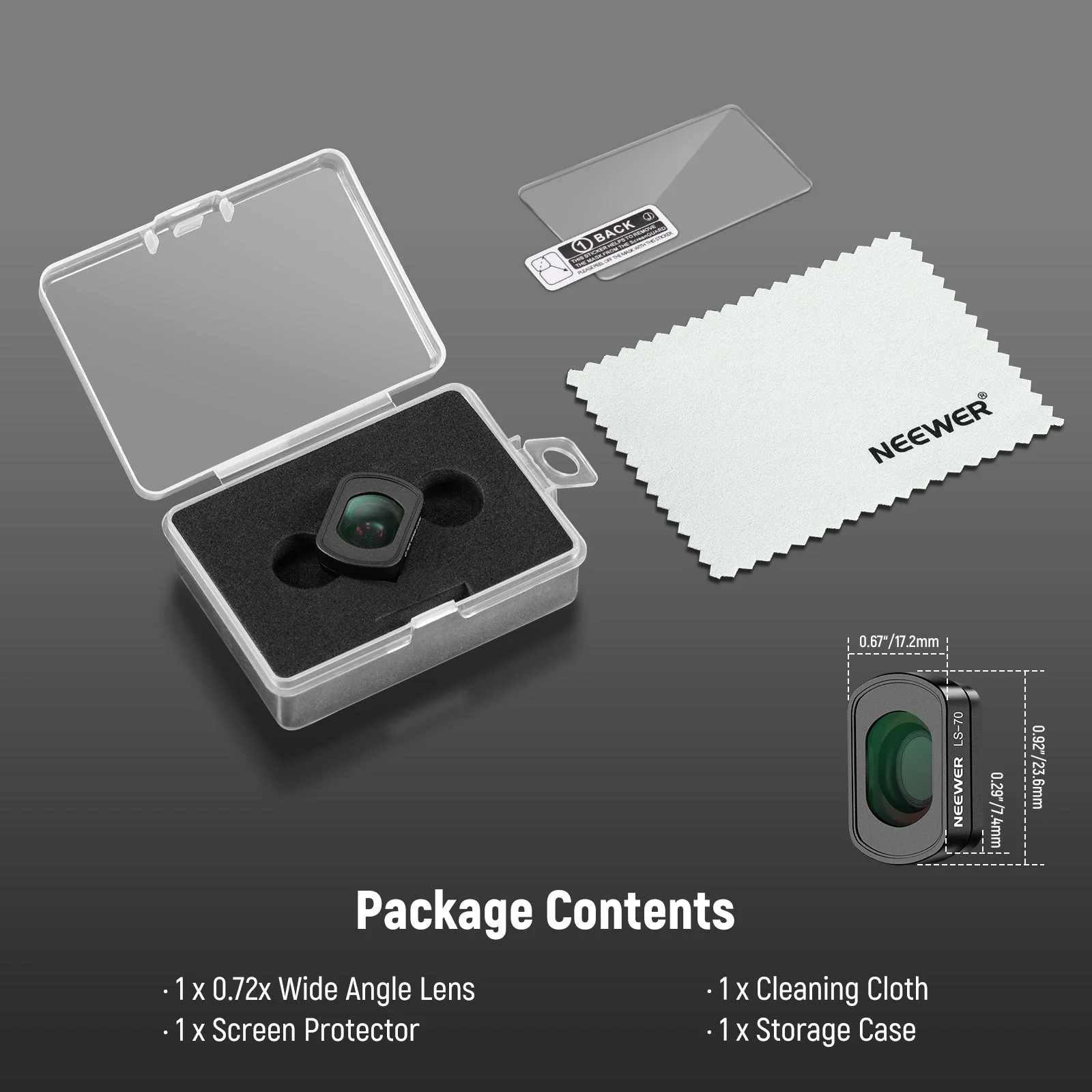 NEEWER LS-70 112° FOV 0.72X Weitwinkelobjektiv für DJI Osmo Pocket 3/Pocket 4 & Xtra Muse - Image 9