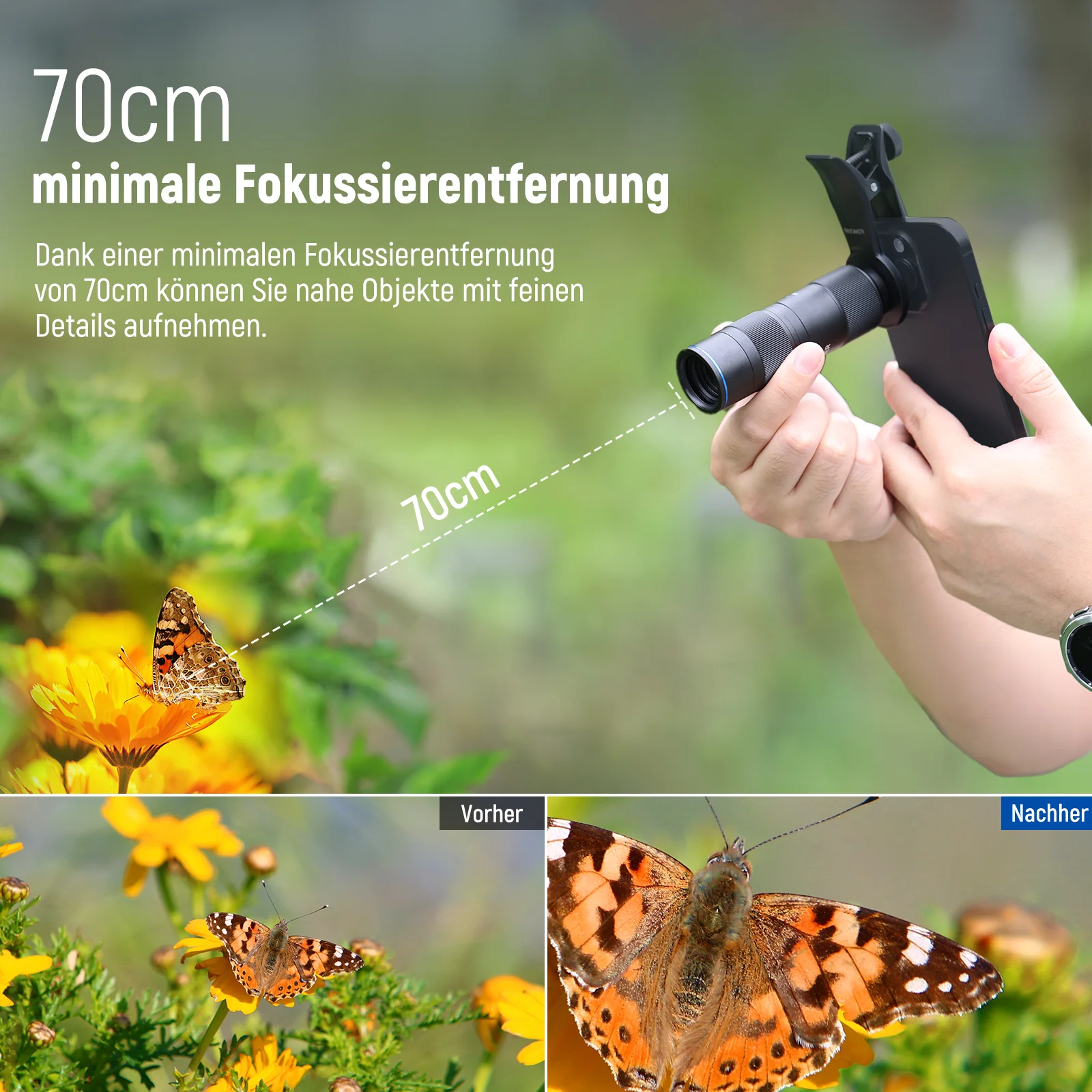 NEEWER LS-78 400mm Teleobjektiv mit 17mm Objektivclip für Smartphone Kamera - Image 4