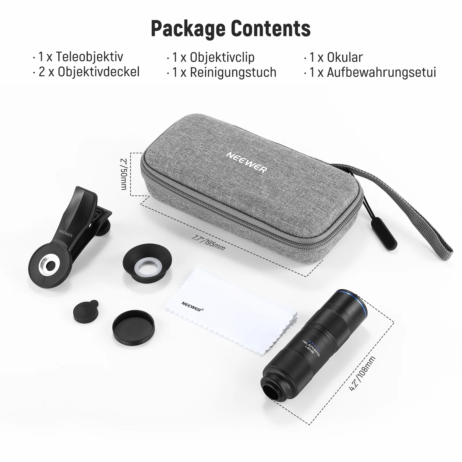 NEEWER LS-78 400mm Teleobjektiv mit 17mm Objektivclip für Smartphone Kamera - Image 9