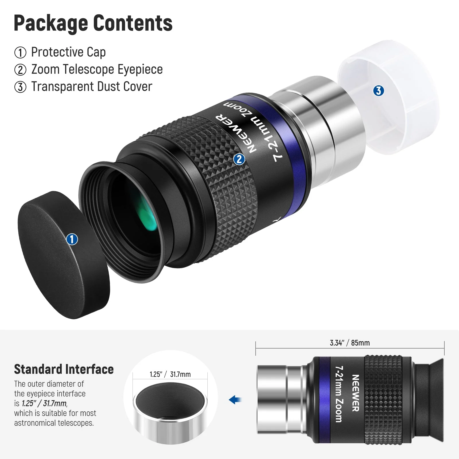 NEEWER LS-T22 Zoom Teleskop Okular - Image 8