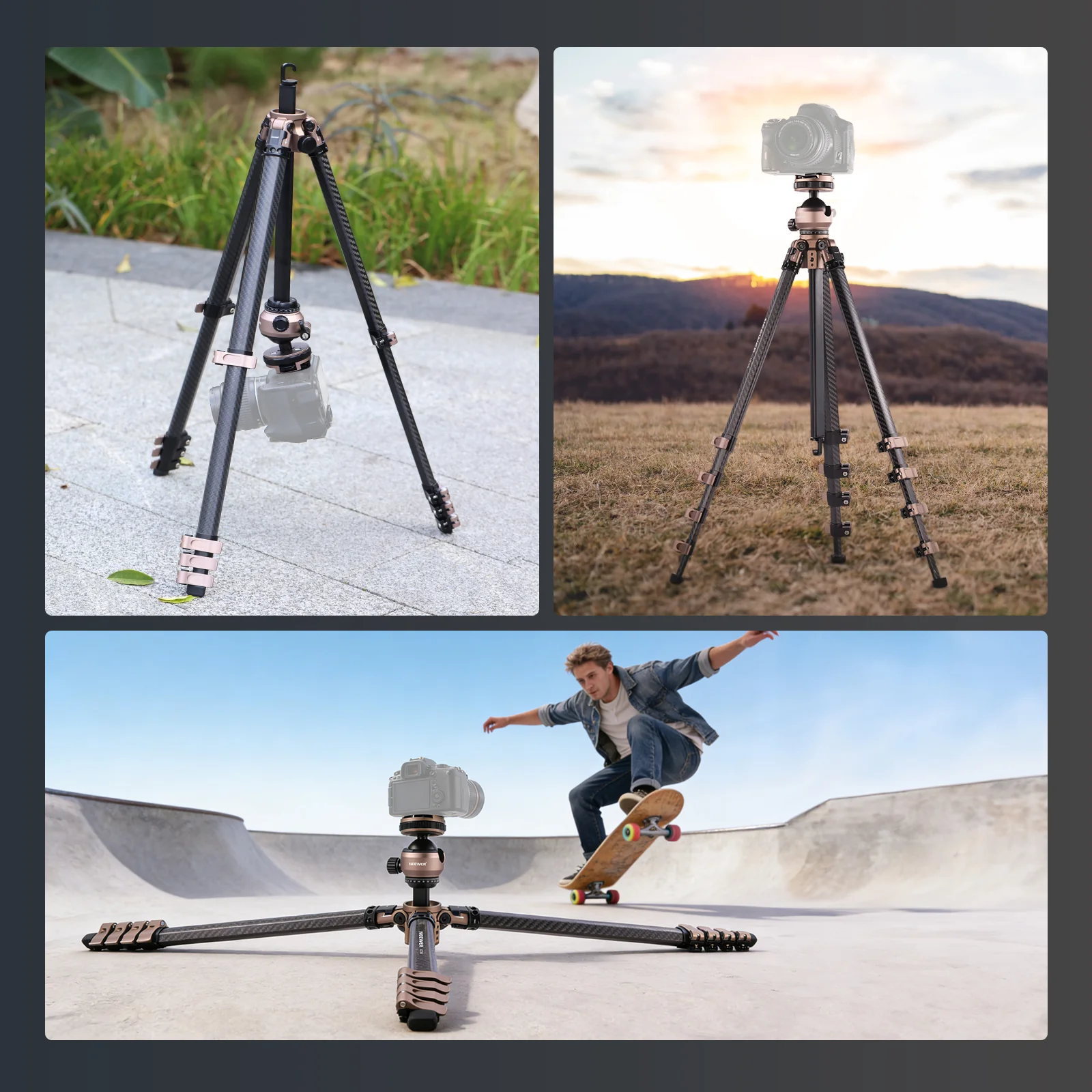 NEEWER LT39 158cm Kohlefaser Reisestativ - Image 7