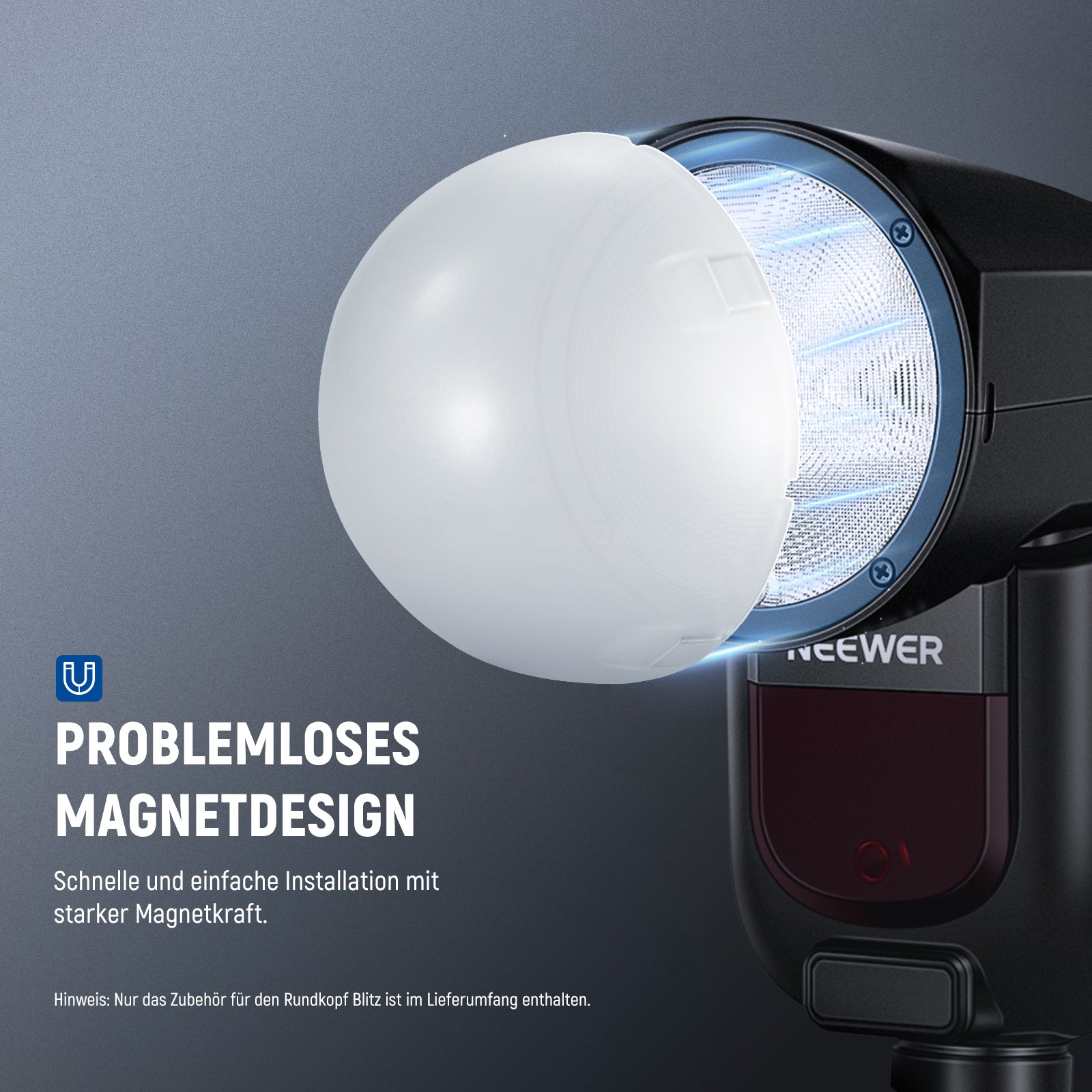 NEEWER M12 Magnetischer Kuppeldiffusor für Z3R Z2PRO Z2 Z1 Speedlite Blitz - Image 3