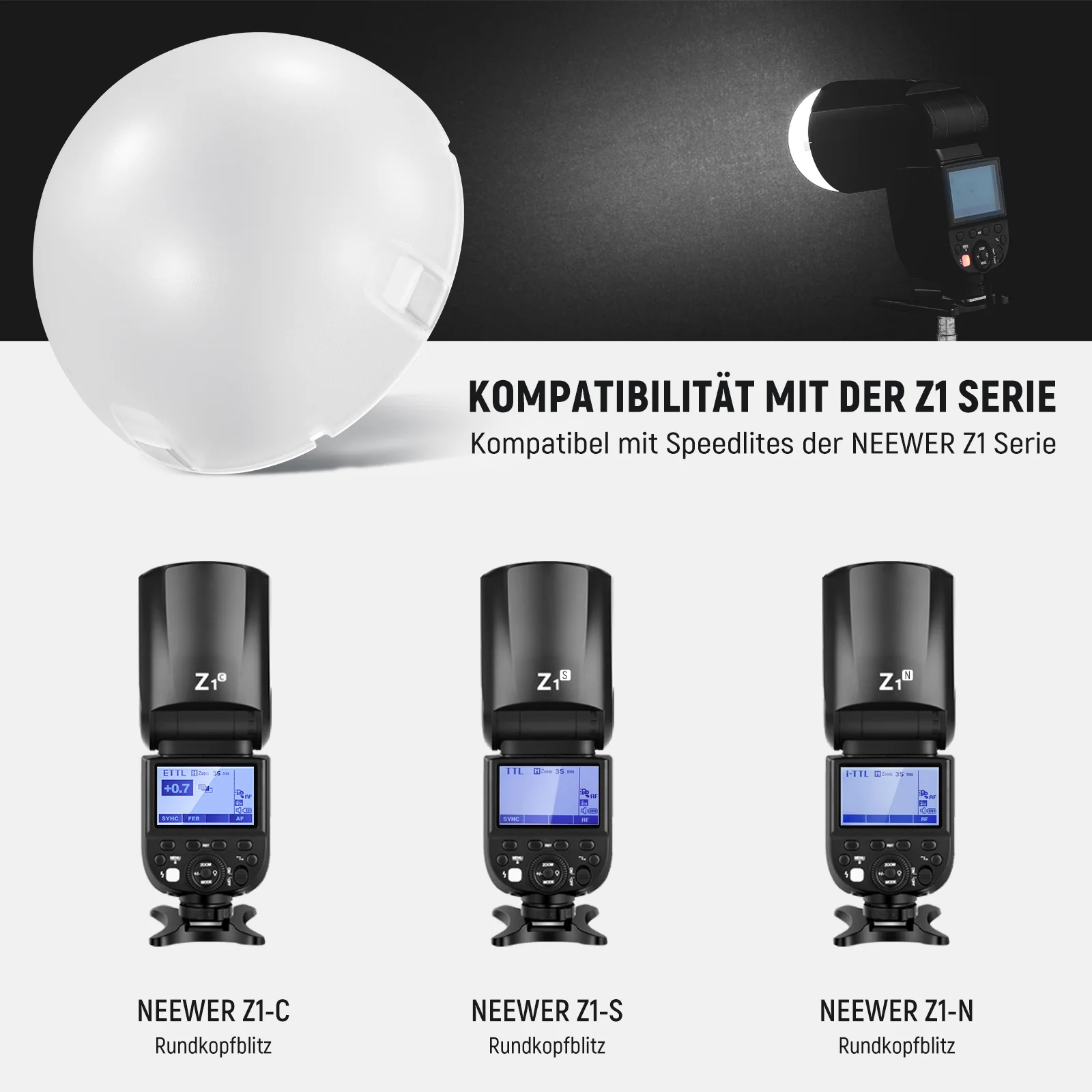 NEEWER M12 Magnetischer Kuppeldiffusor für Z3R Z2PRO Z2 Z1 Speedlite Blitz - Image 5