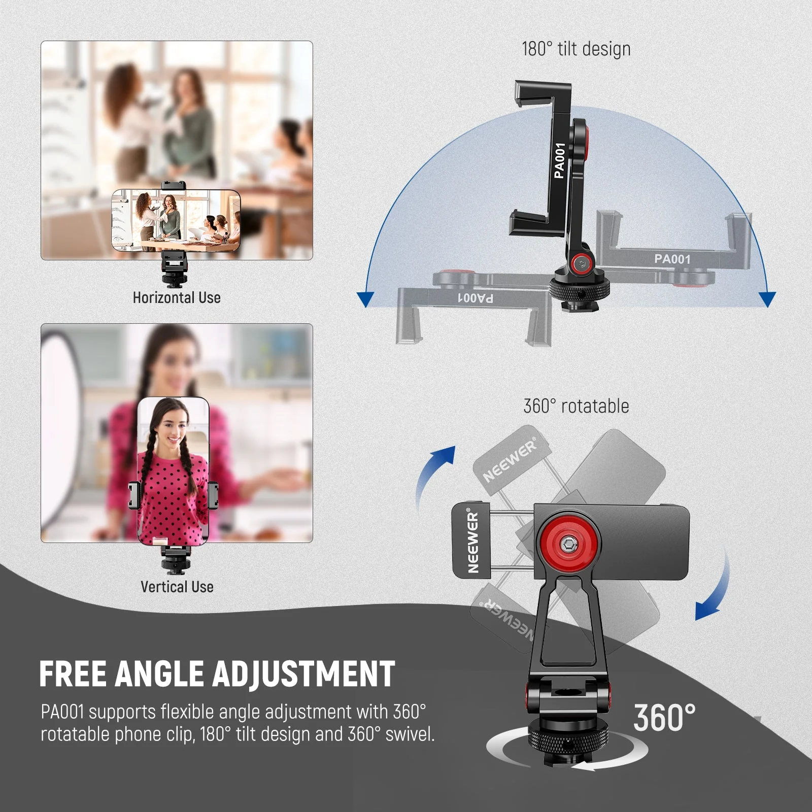 NEEWER Metall Handy Stativhalterungs-Adapter - Image 3