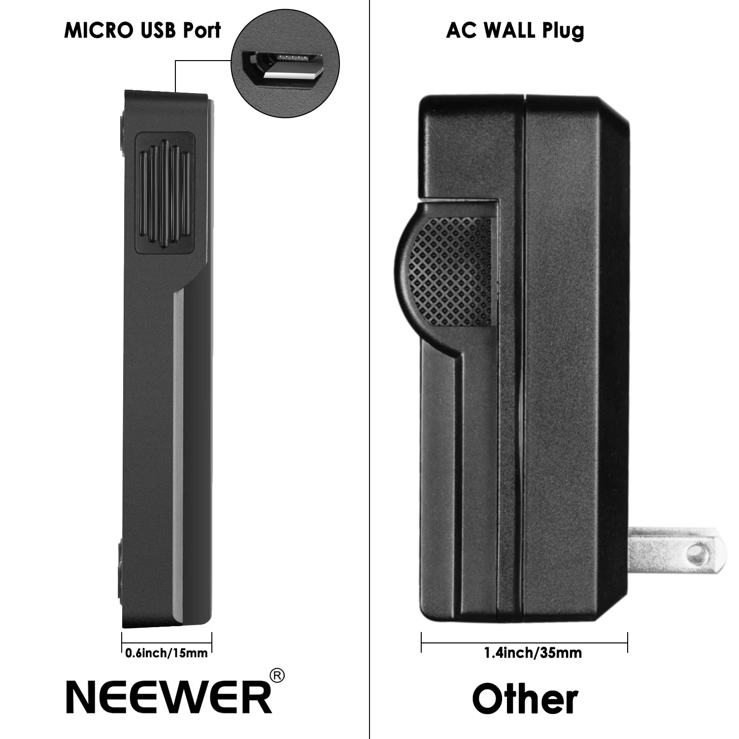 NEEWER Micro USB Ladegerät für Sony NP-F550/F750/F960/F970 Akkus - Image 3