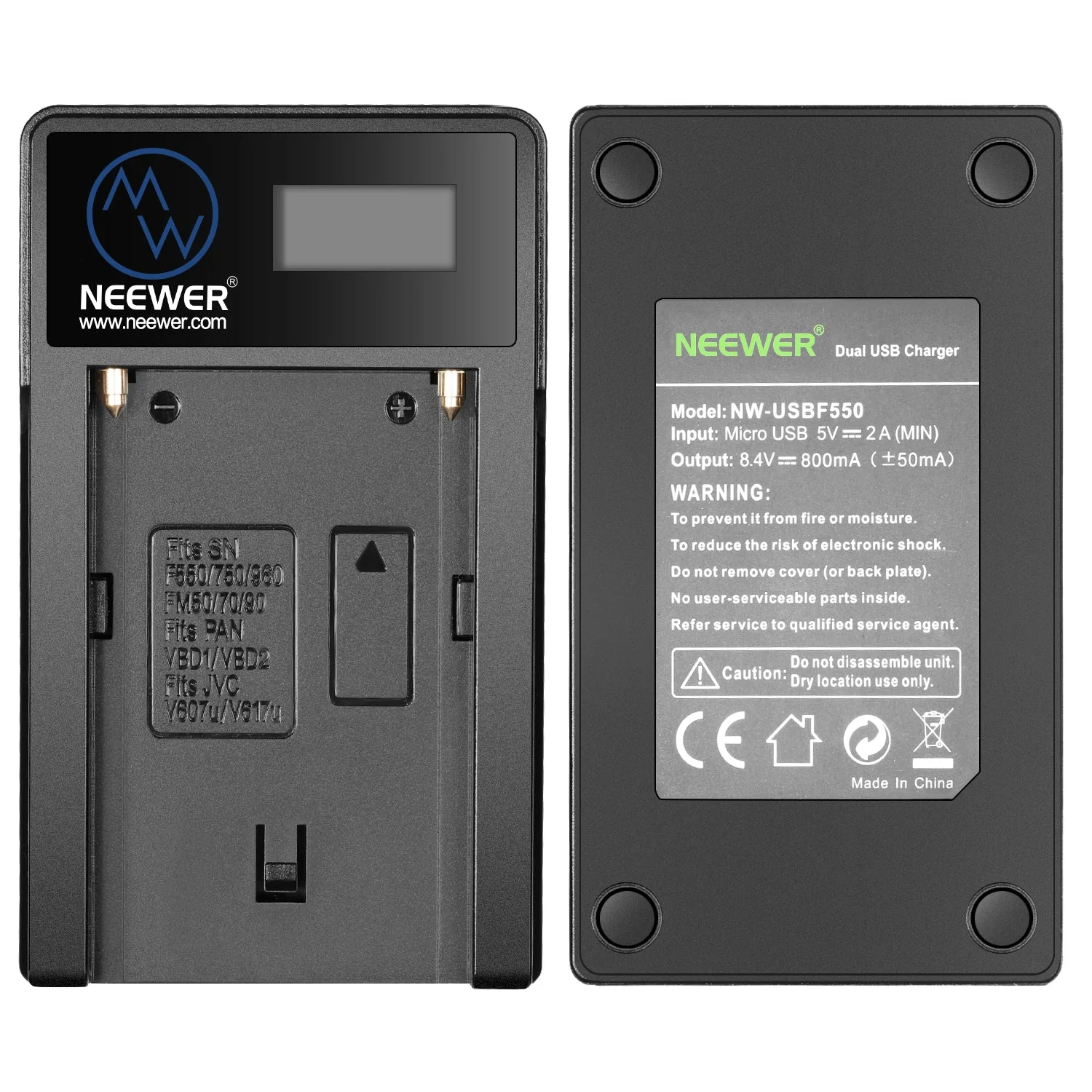 NEEWER Micro USB Ladegerät für Sony NP-F550/F750/F960/F970 Akkus - Image 5