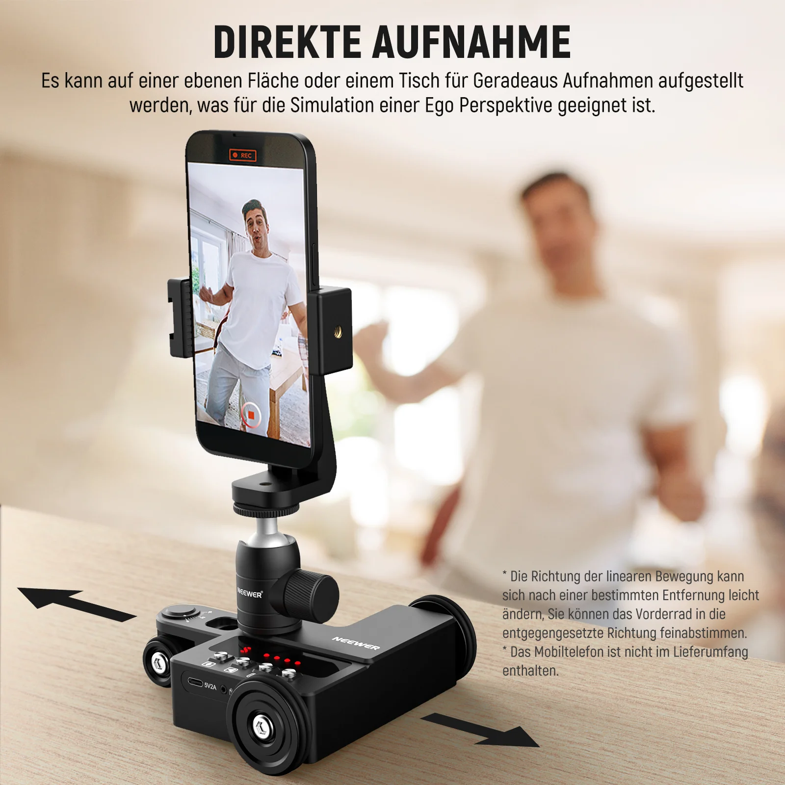 NEEWER DL200 Motorisierter Kamerawagen Dolly mit App Steuerung für iOS/Android Handys - Image 3