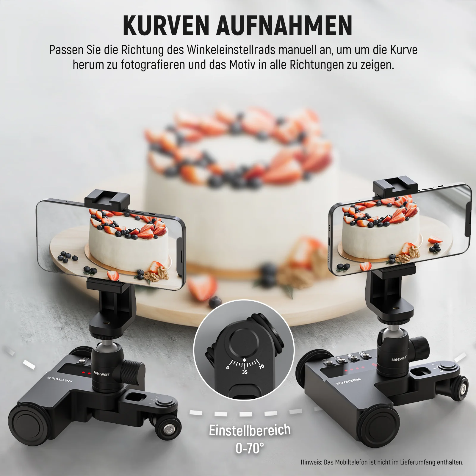 NEEWER DL200 Motorisierter Kamerawagen Dolly mit App Steuerung für iOS/Android Handys - Image 4