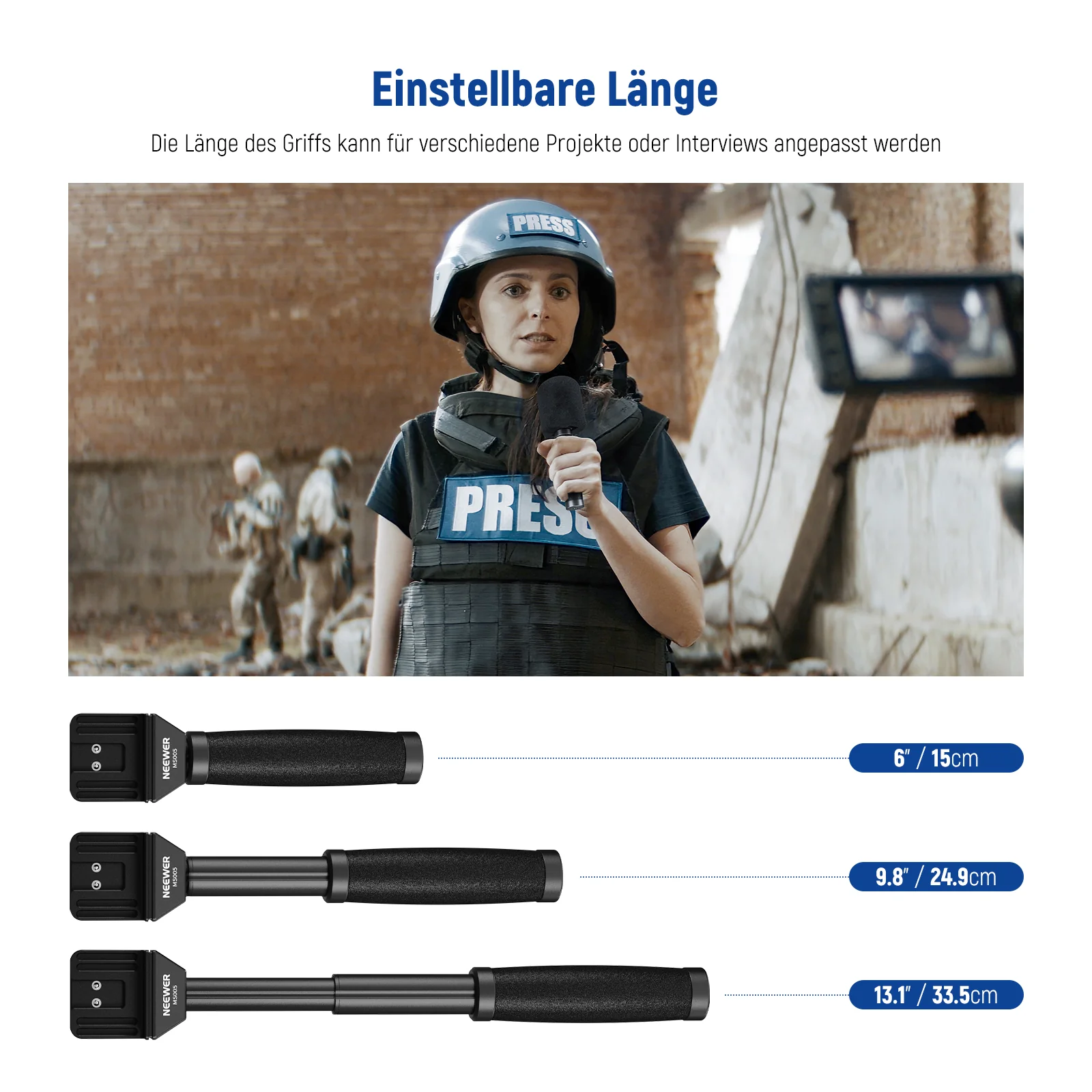 NEEWER MS005 13"/33cm Teleskopischer Lavalier-Mikrofongriff - Image 3