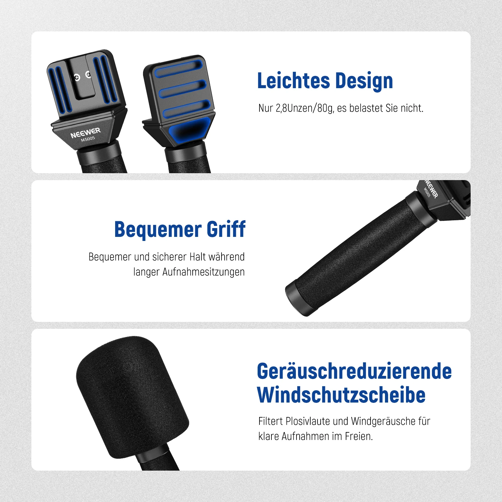 NEEWER MS005 13"/33cm Teleskopischer Lavalier-Mikrofongriff - Image 5