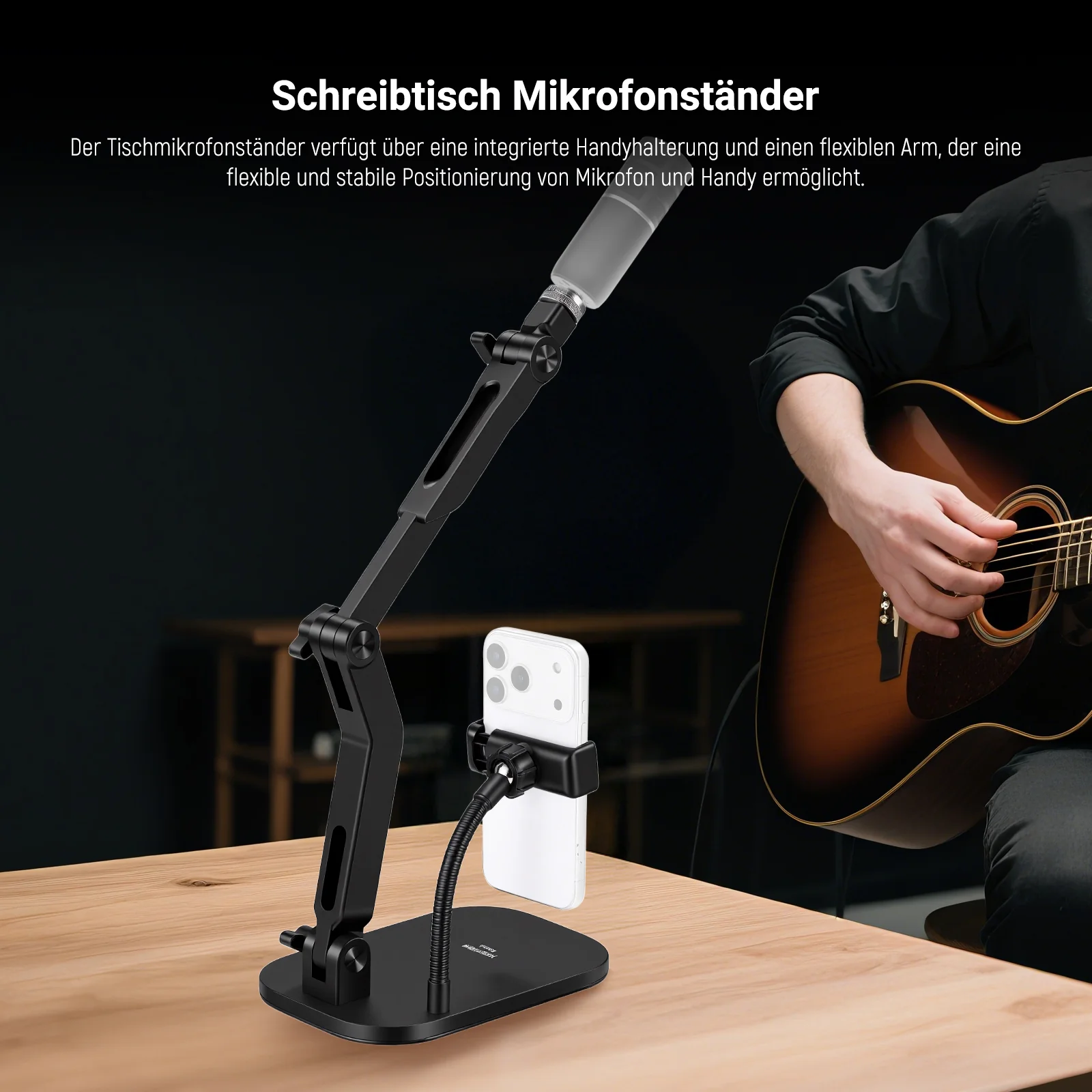 NEEWER MS022 Tisch Mikrofonständer mit Handyhalterung - Image 2