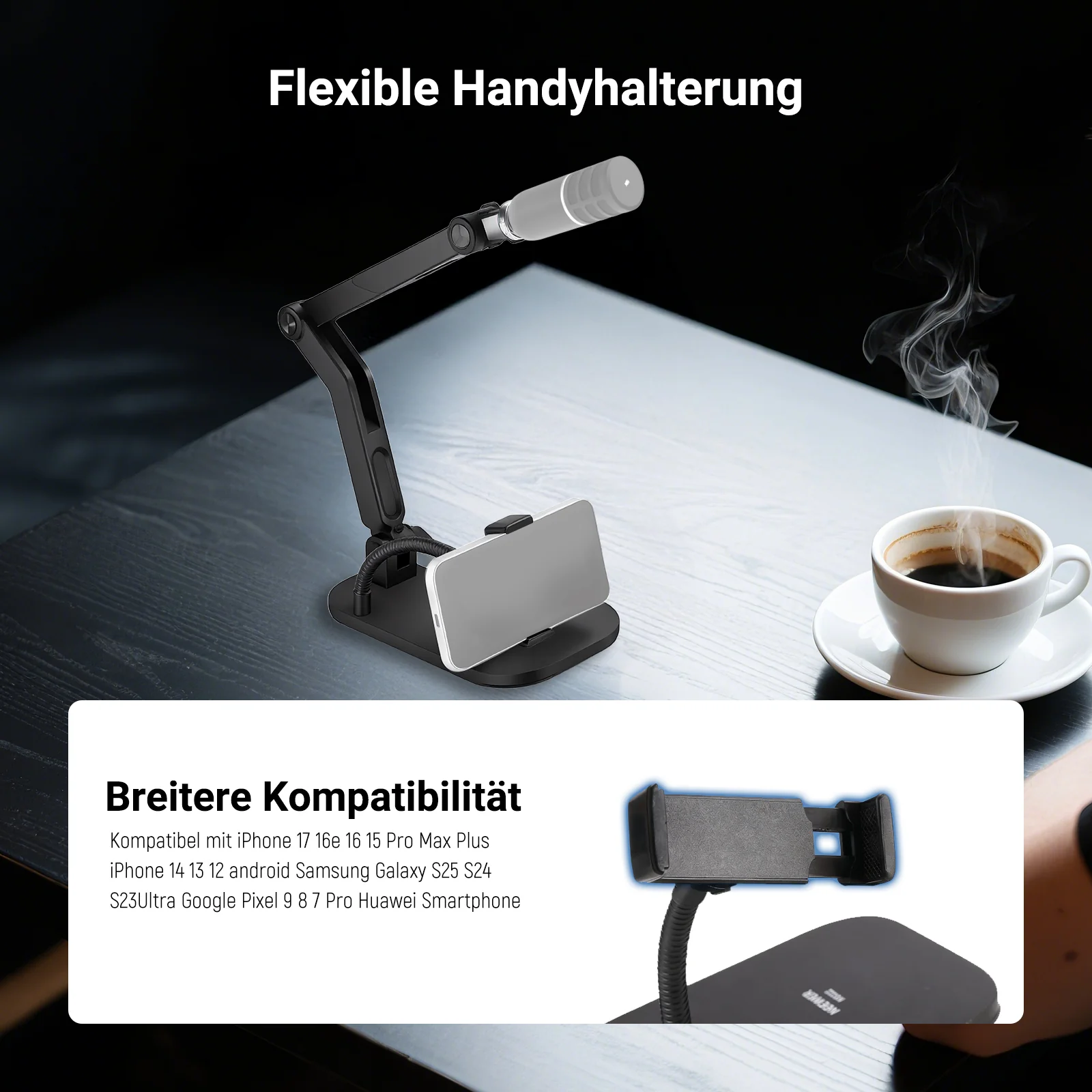 NEEWER MS022 Tisch Mikrofonständer mit Handyhalterung - Image 5