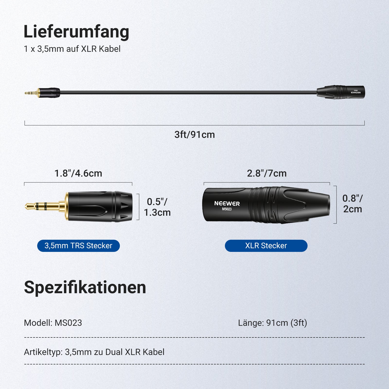 NEEWER MS023 3,5mm auf XLR Kabel - Image 7