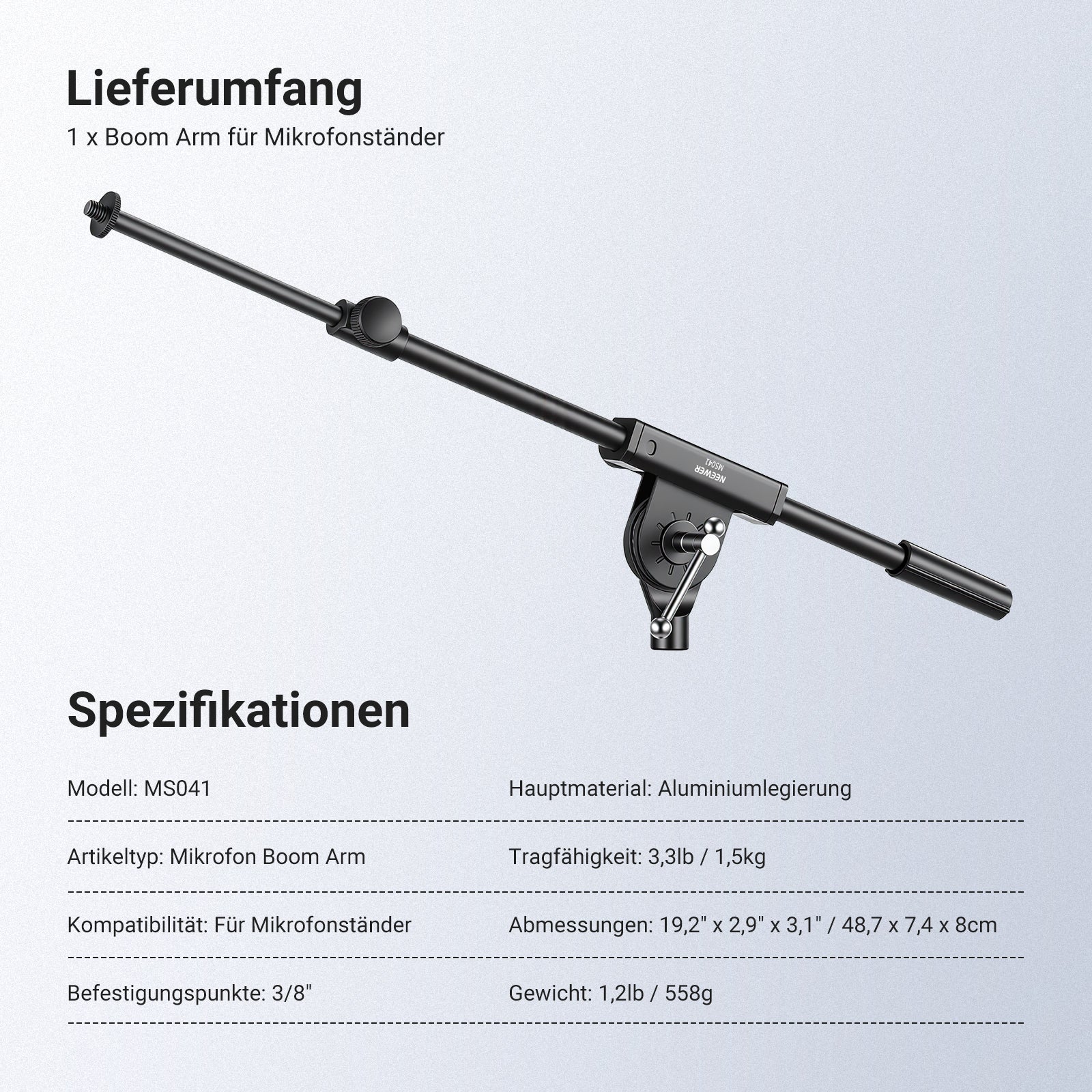 NEEWER MS041 Mikrofon Boom Arm - Image 7