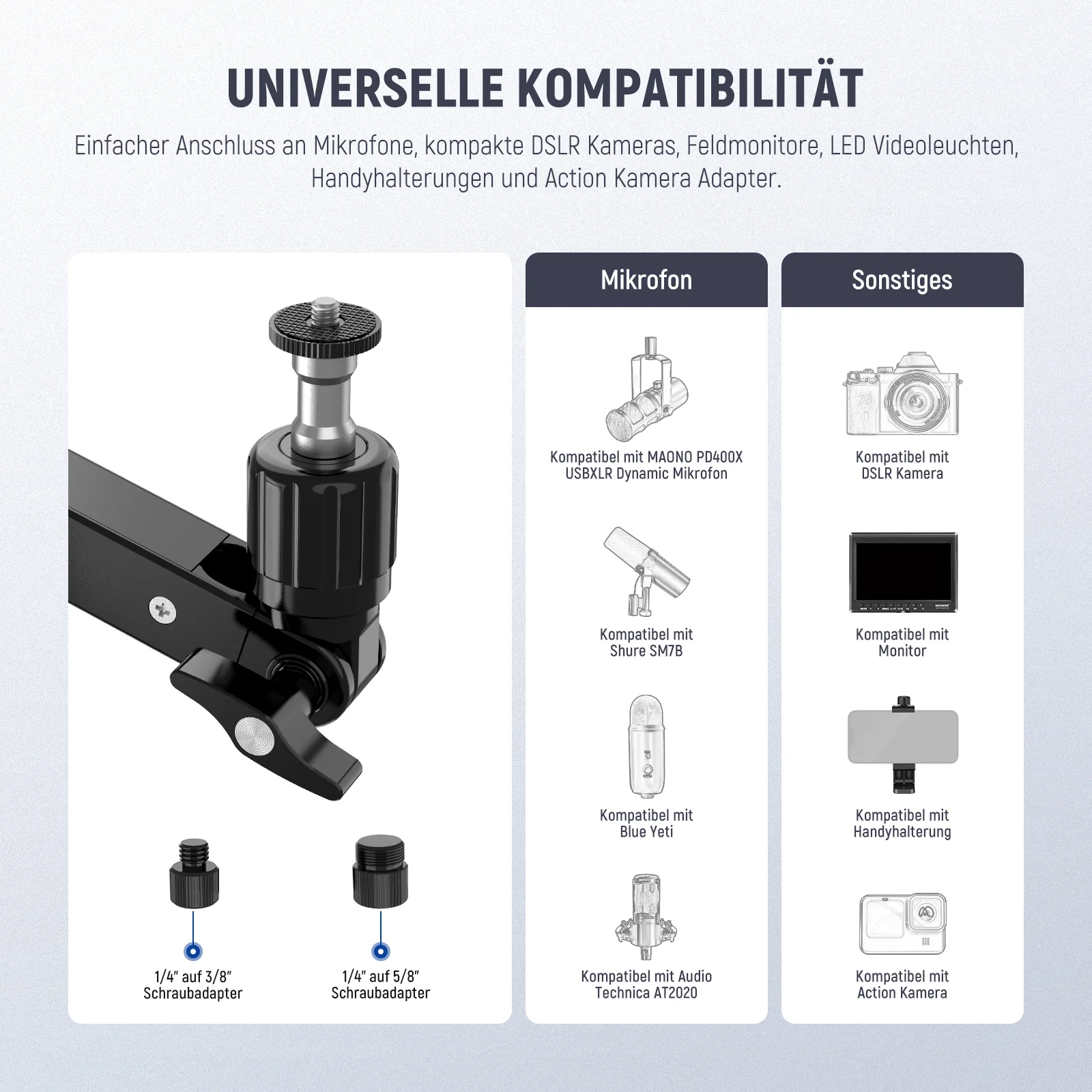 NEEWER MST002 Niedriges Profil Mic Arm Tischhalterung mit Dämpfung - Image 7