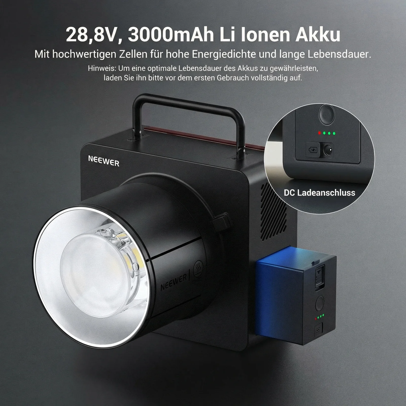 NEEWER NB-Q6 Lithium Ersatzakku für Q6 - Image 4