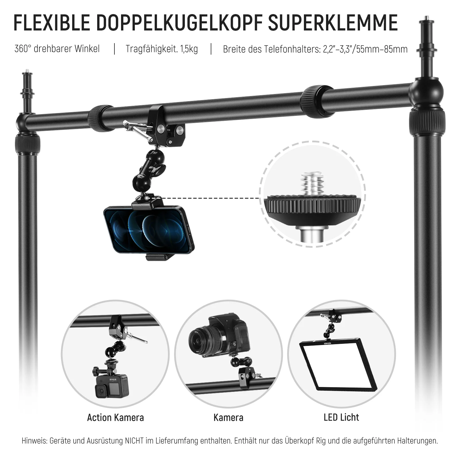 NEEWER NK002 Tischhalterung Kamera-Rig für Überkopf-Aufnahmen - Image 6