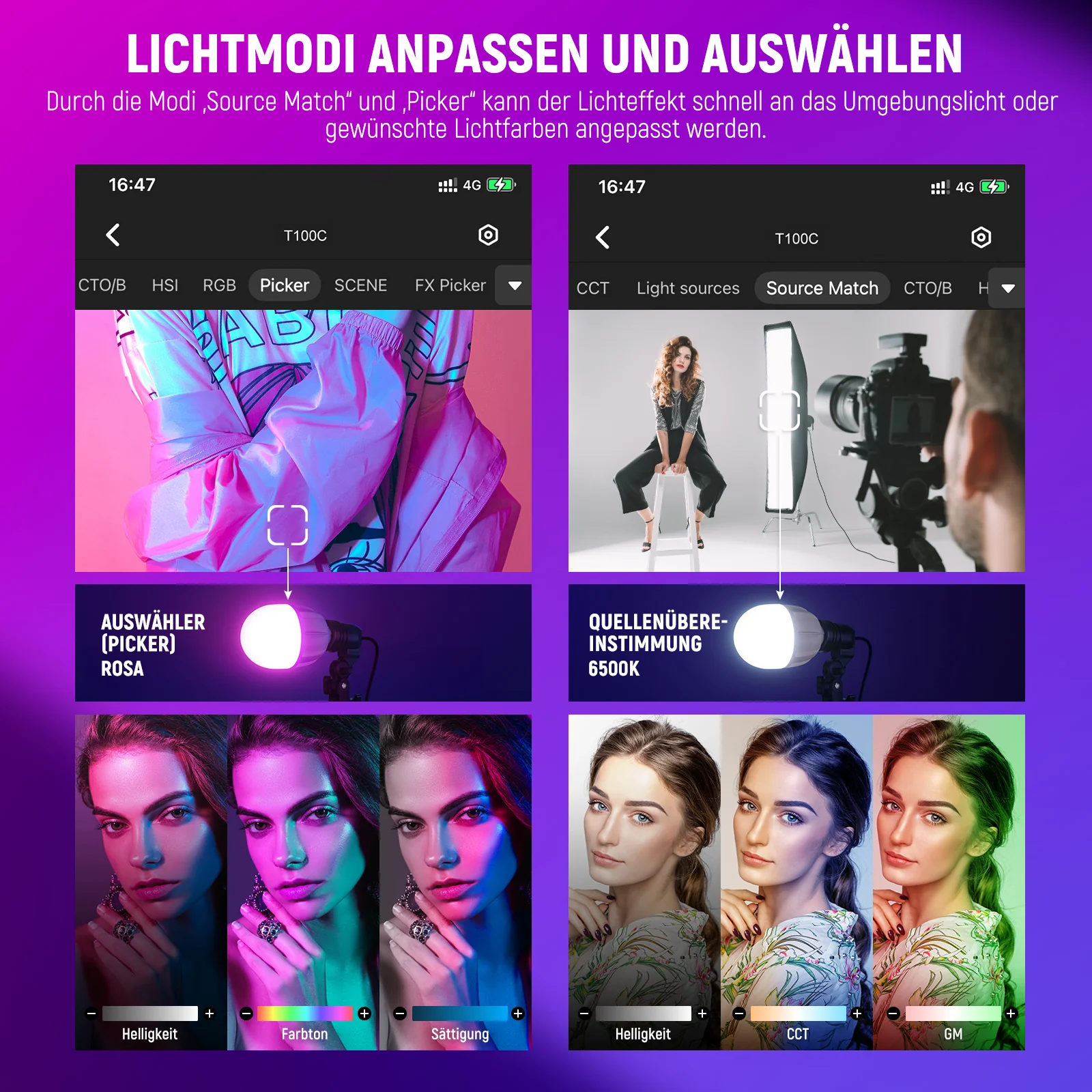 NEEWER NK800 RGB Softbox Beleuchtungsset mit App Steuerung - Image 5