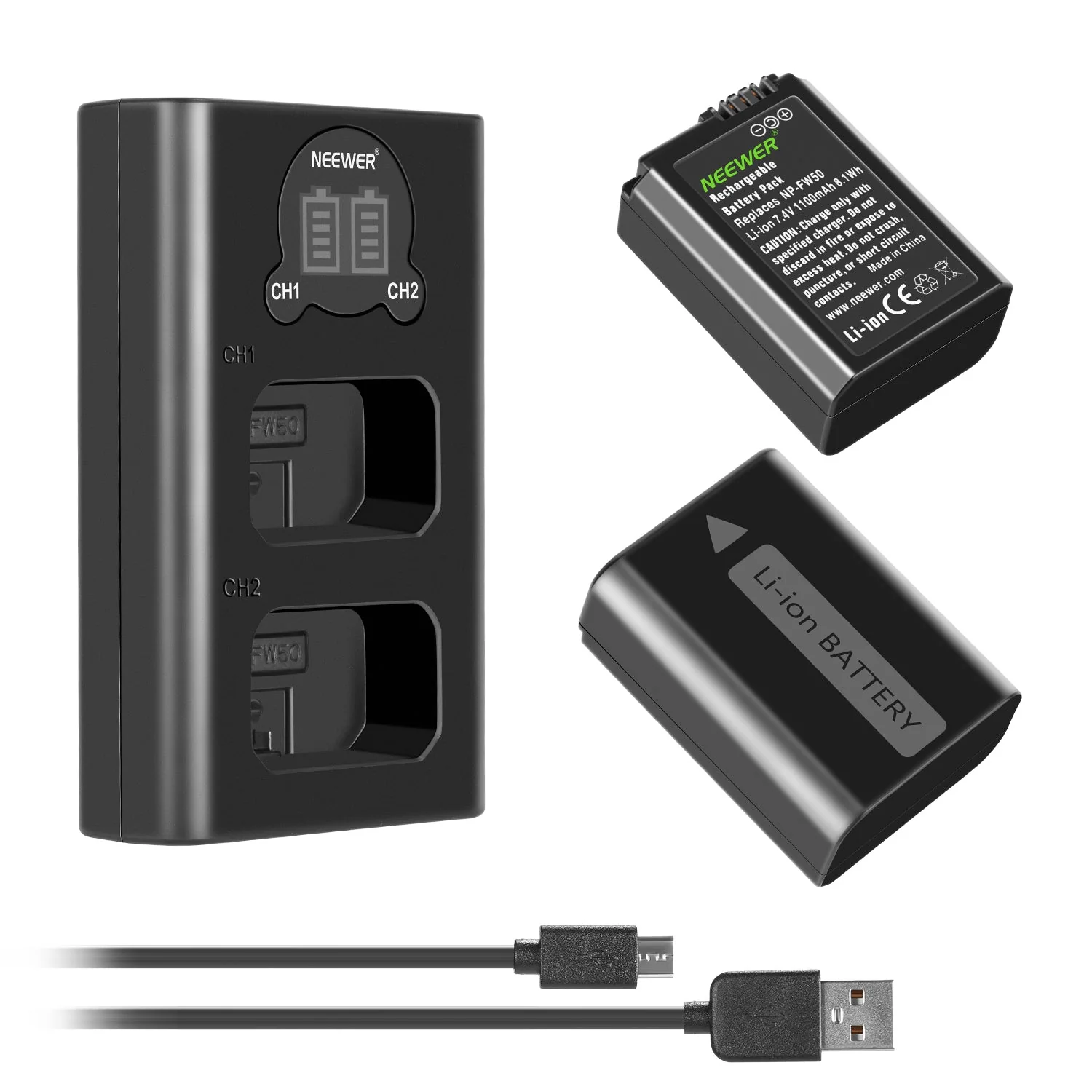 NEEWER 2er Pack NP-FW50 Kamera Akku Ladegerät Set für Sony - Image 8