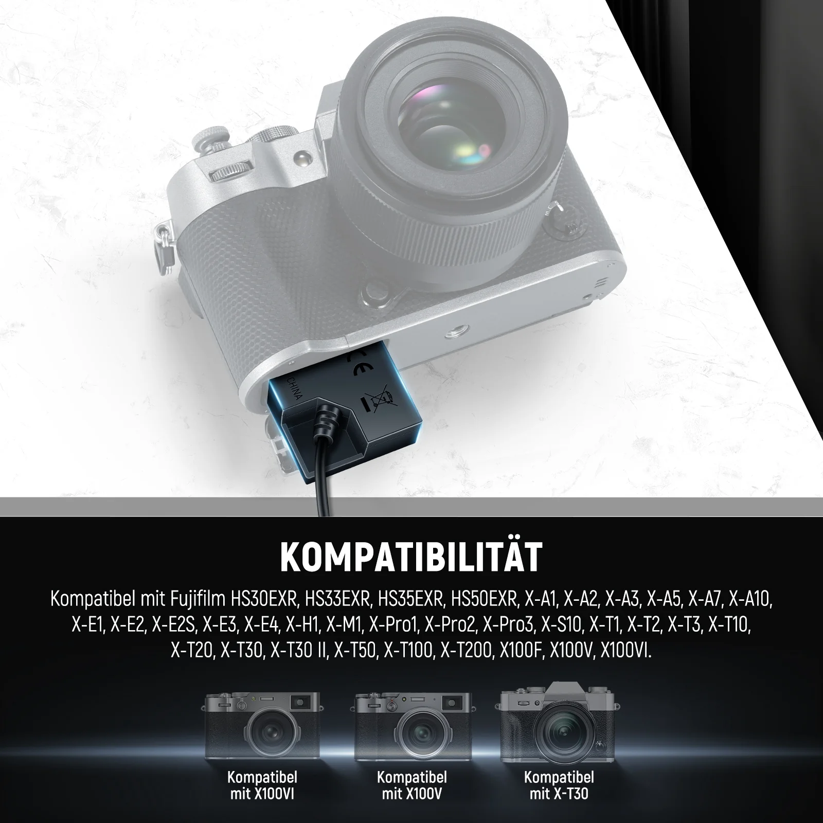 NEEWER NP-W126/NP-W126S FUJIFILM Ersatz Dummy Batterie Kupplungssatz - Image 3