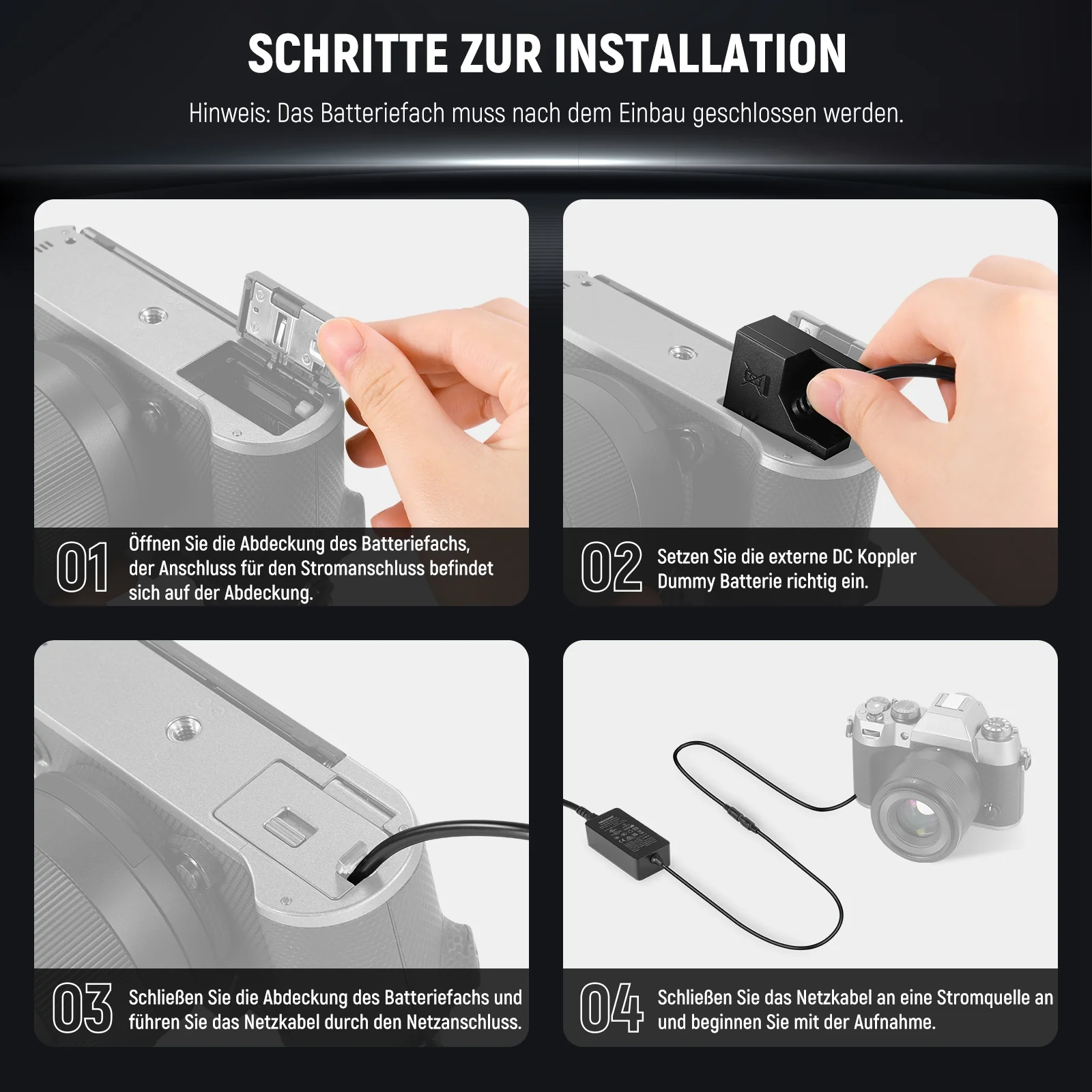 NEEWER NP-W126/NP-W126S FUJIFILM Ersatz Dummy Batterie Kupplungssatz - Image 6