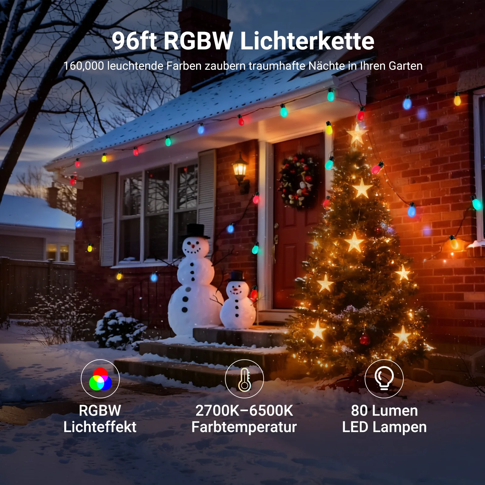 NEEWER NR01 RGBW Smarte Outdoor Lichterkette für Garten & Terrasse - Image 11