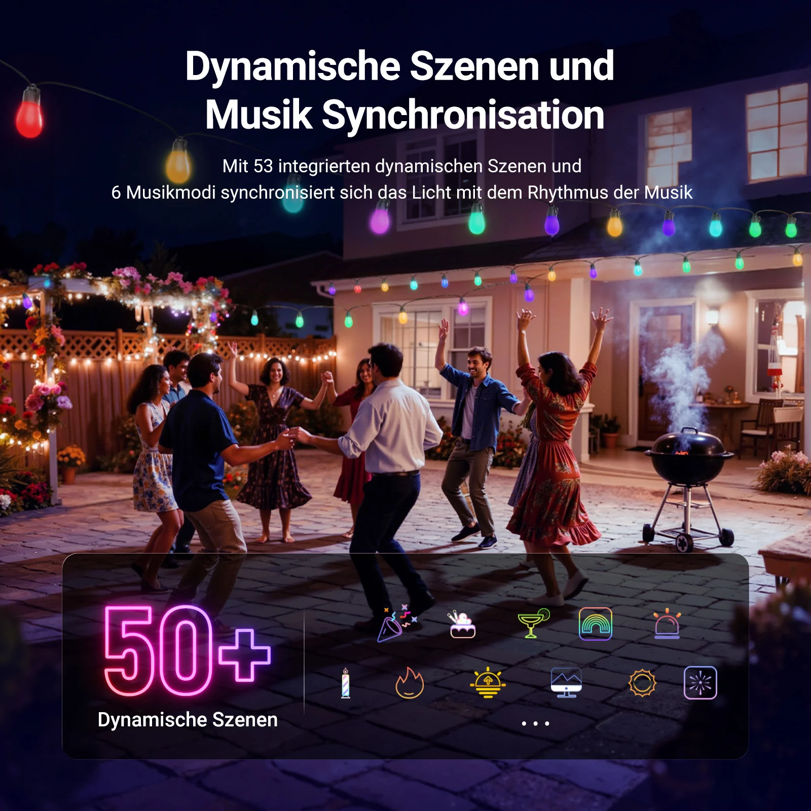 NEEWER NR01 RGBW Smarte Outdoor Lichterkette für Garten & Terrasse - Image 12