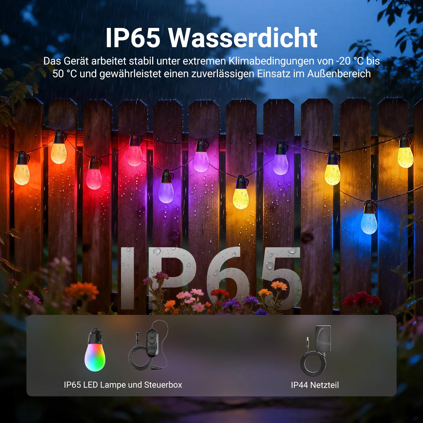 NEEWER NR01 RGBW Smarte Outdoor Lichterkette für Garten & Terrasse - Image 15
